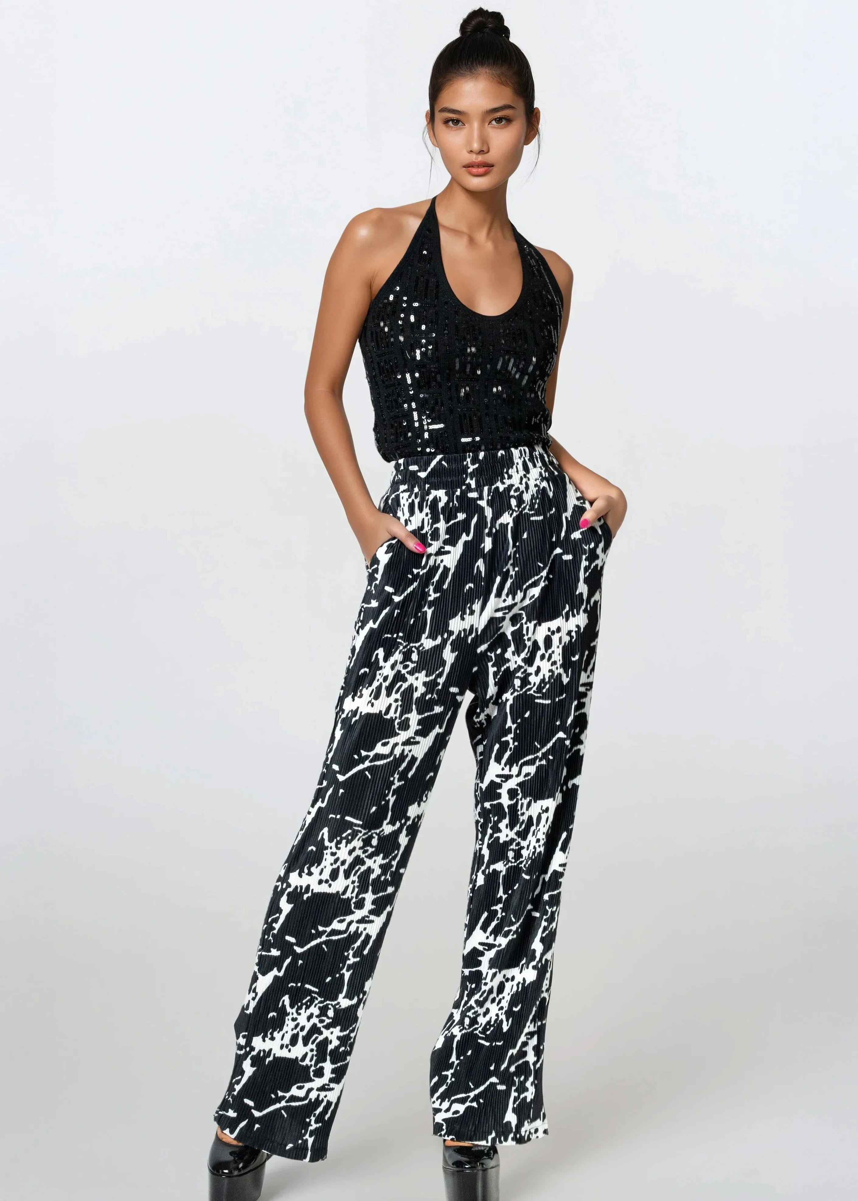 Pleated Graffiti Pants sold by Kate Hewko product image thumbnail 3