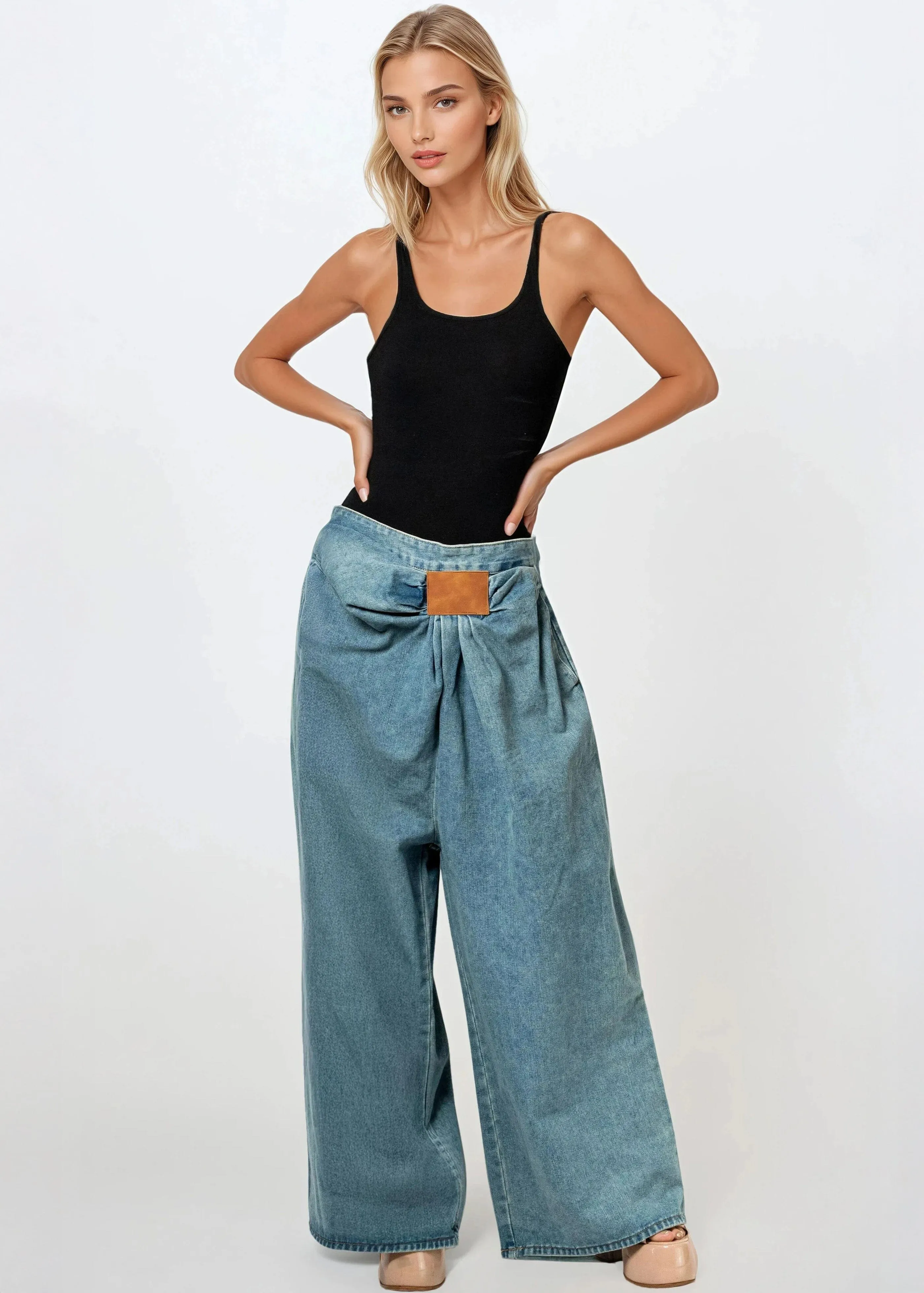 Draped Baggy Denim Trouser sold by Kate Hewko product image thumbnail 2