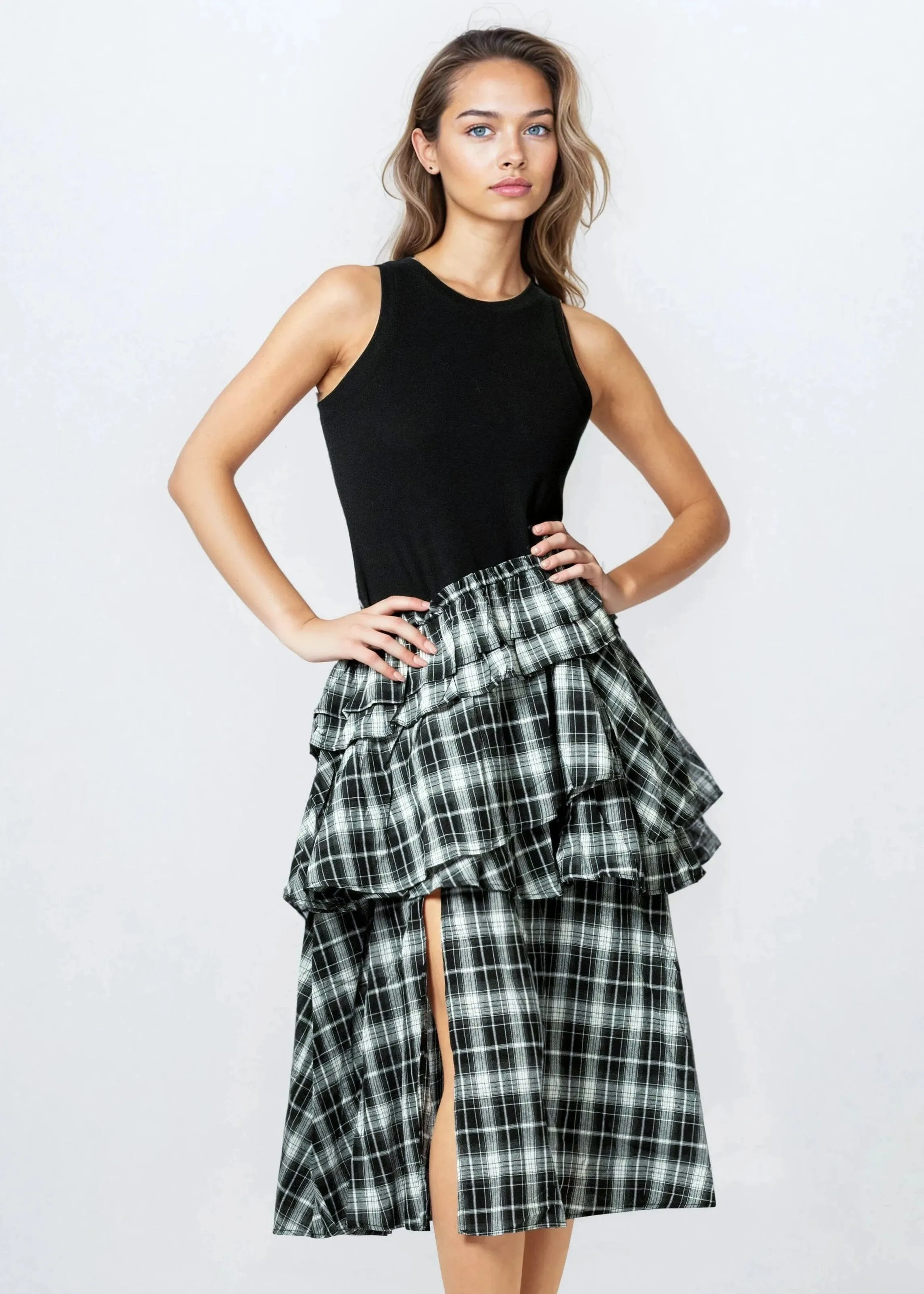 Contrast Plaid Tank Dress sold by Kate Hewko