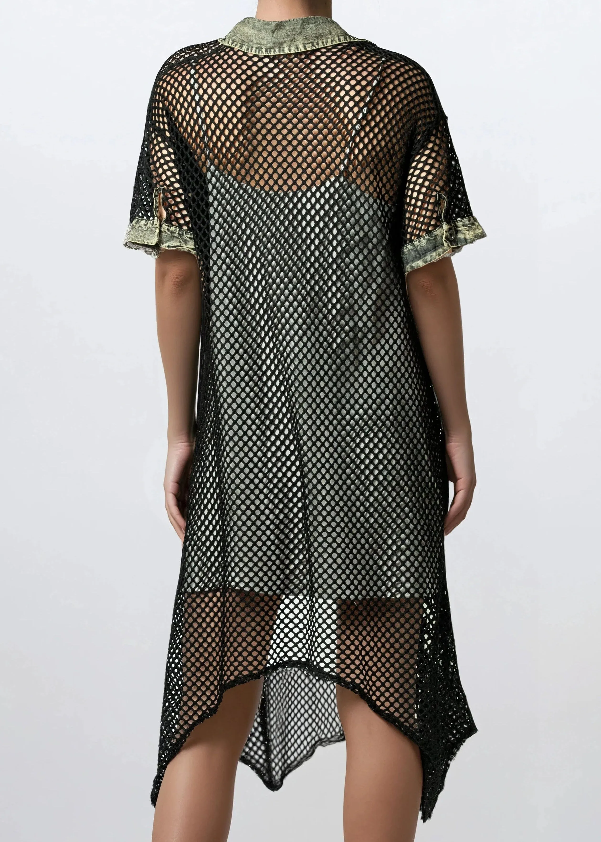 Denim Trim Fishnet Layering Piece sold by Kate Hewko product image thumbnail 5