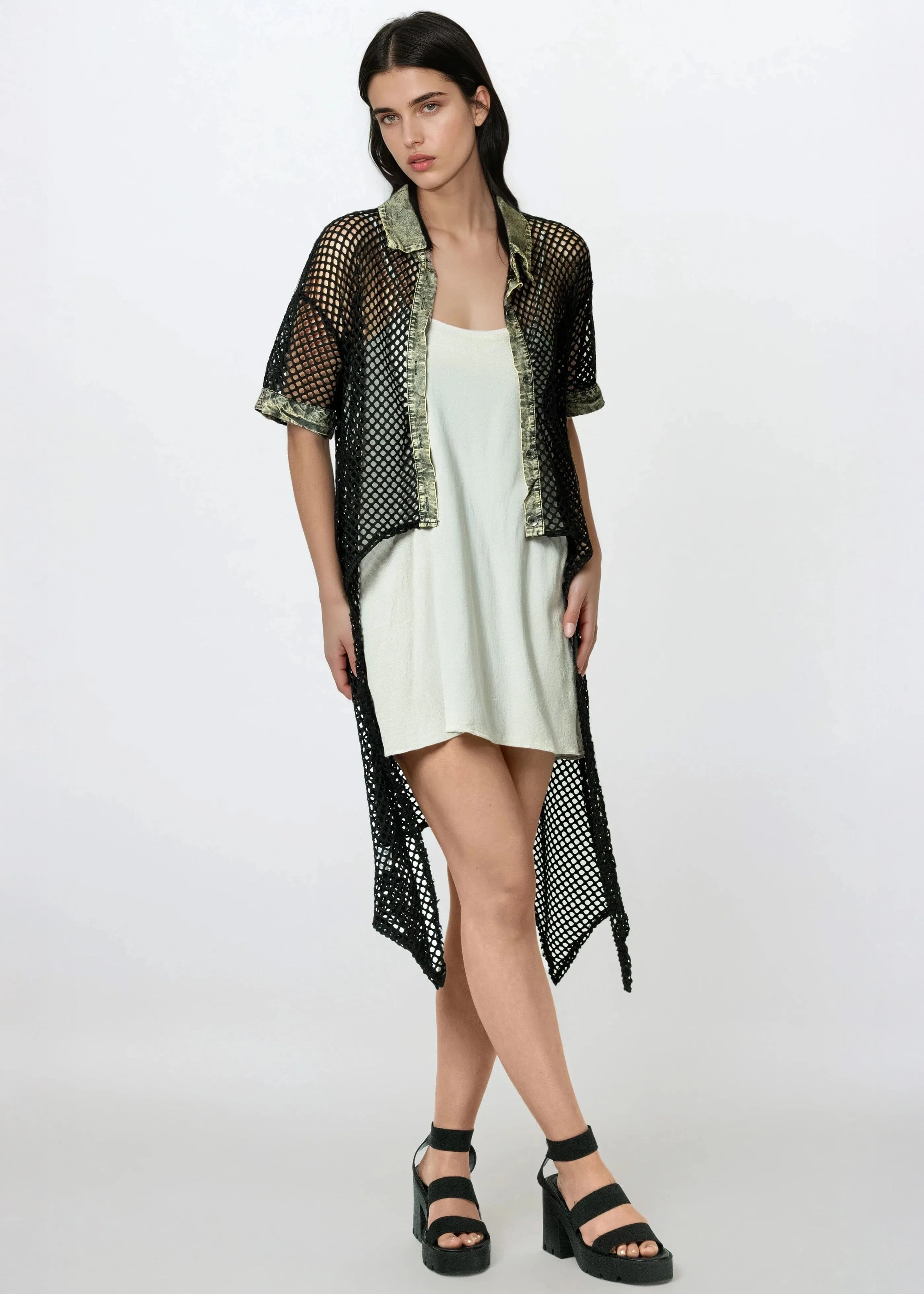 Denim Trim Fishnet Layering Piece sold by Kate Hewko product image thumbnail 4