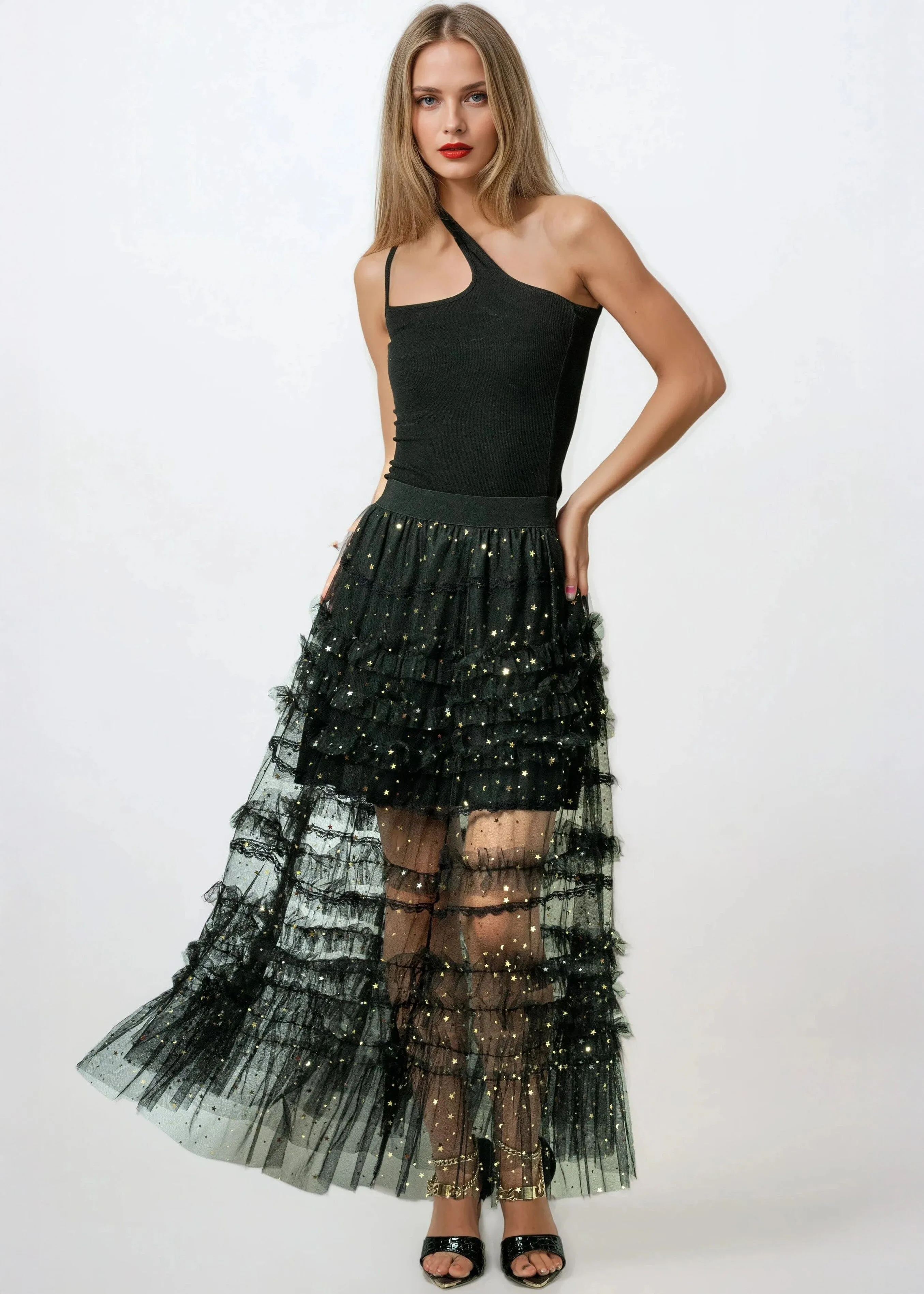 Tiered Tulle Constellations Skirt sold by Kate Hewko product image thumbnail 3