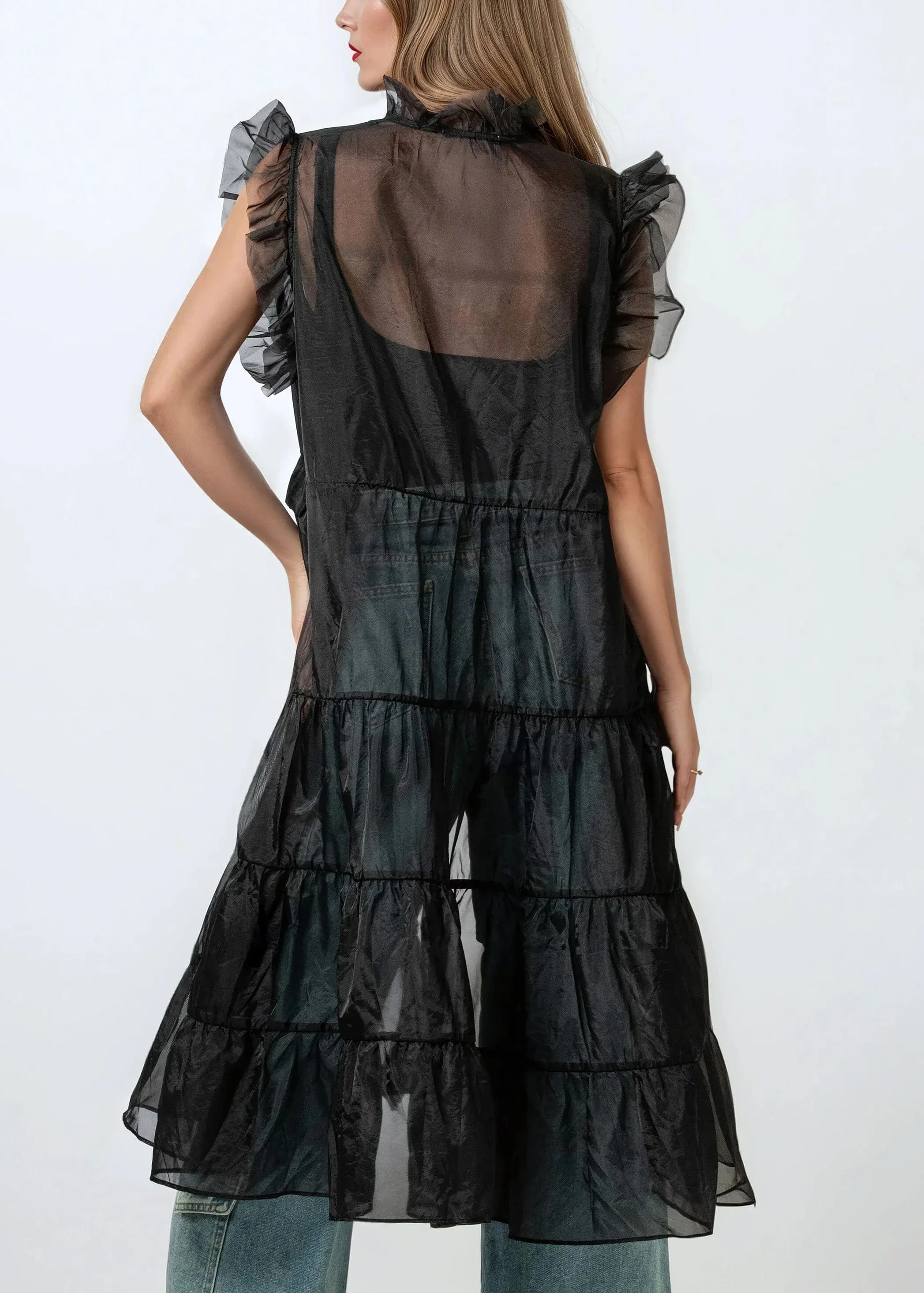 Sheer Ruffle Tulle Cardigan sold by Kate Hewko product image thumbnail 3