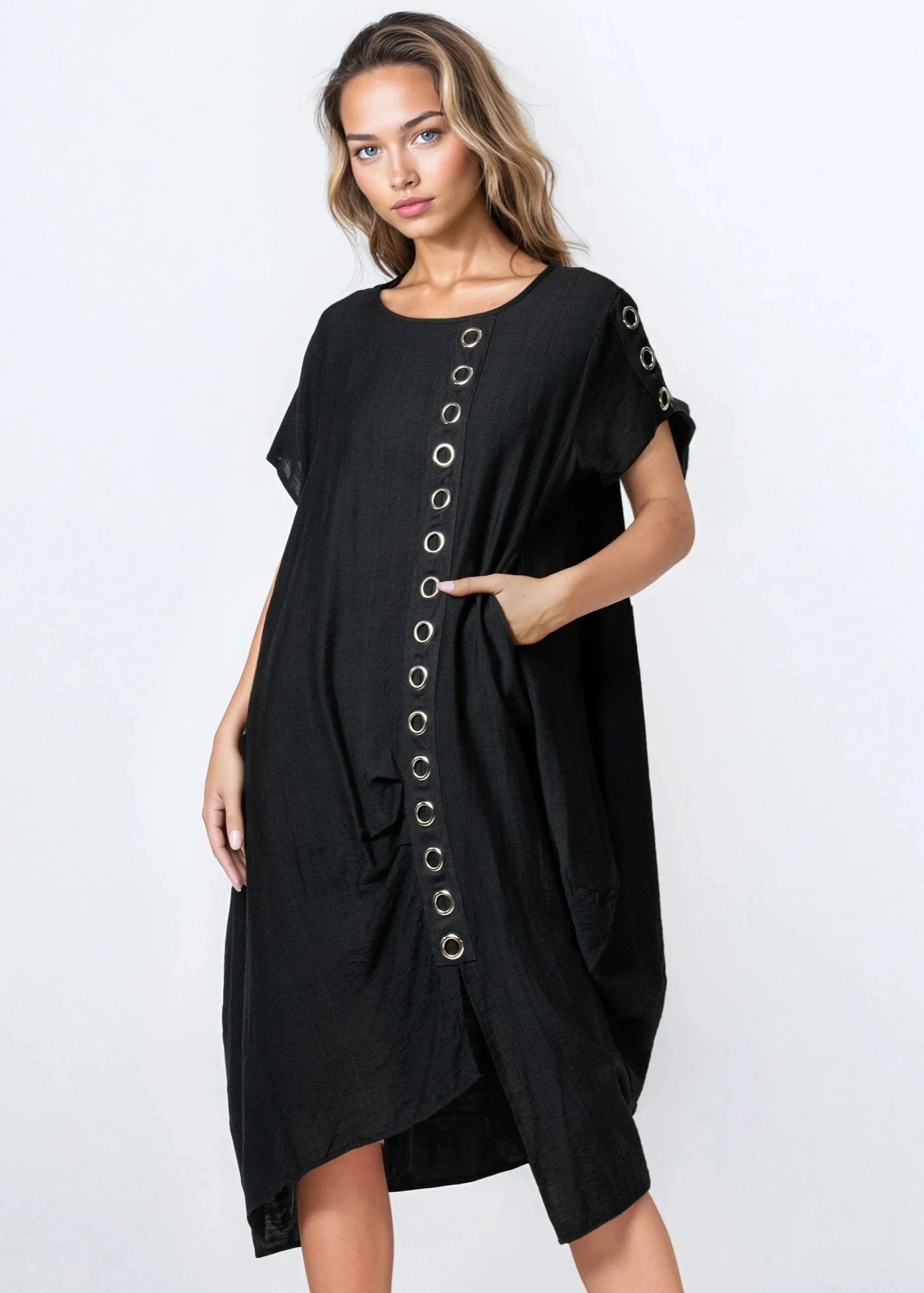 Black Rivet Tee Dress sold by Kate Hewko product image thumbnail 2