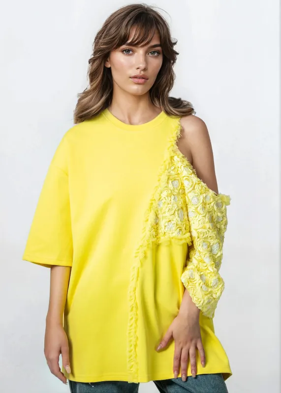 Cut Out Petal Sleeve Tee sold by Kate Hewko