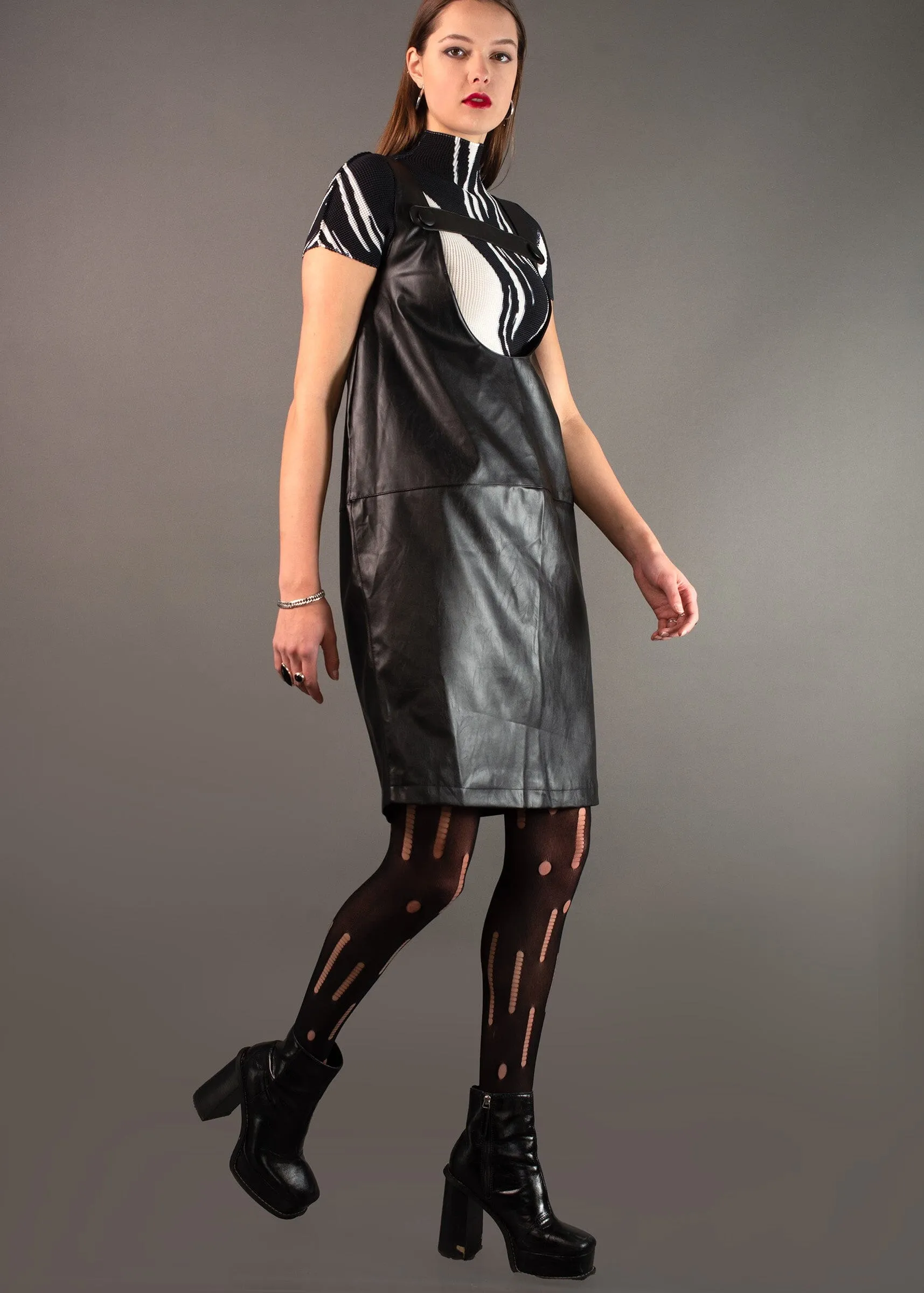 Vegan Leather Skirt Overalls sold by Kate Hewko product image thumbnail 3