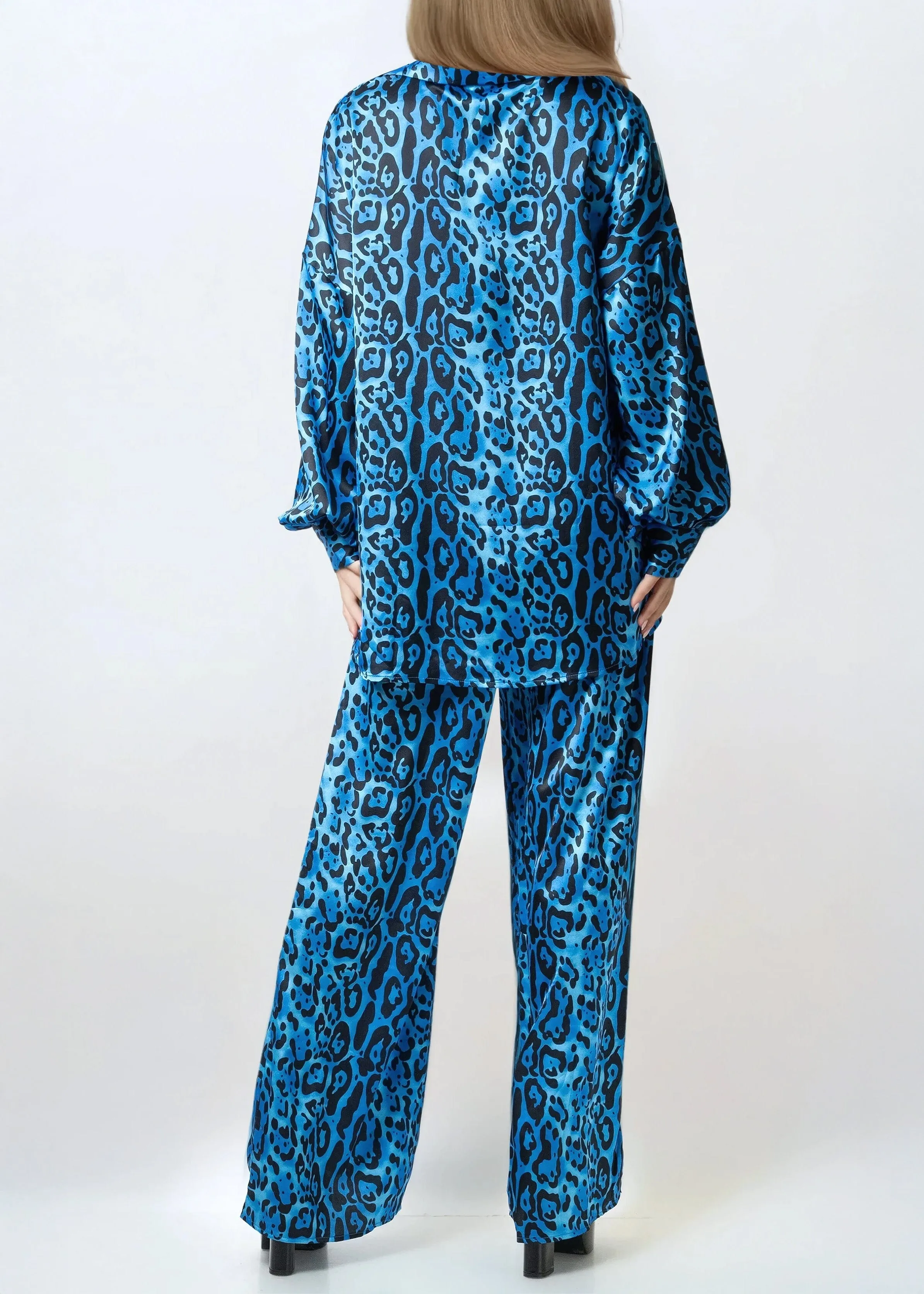 Blue Leopard Two Piece Pant Set sold by Kate Hewko product image thumbnail 4