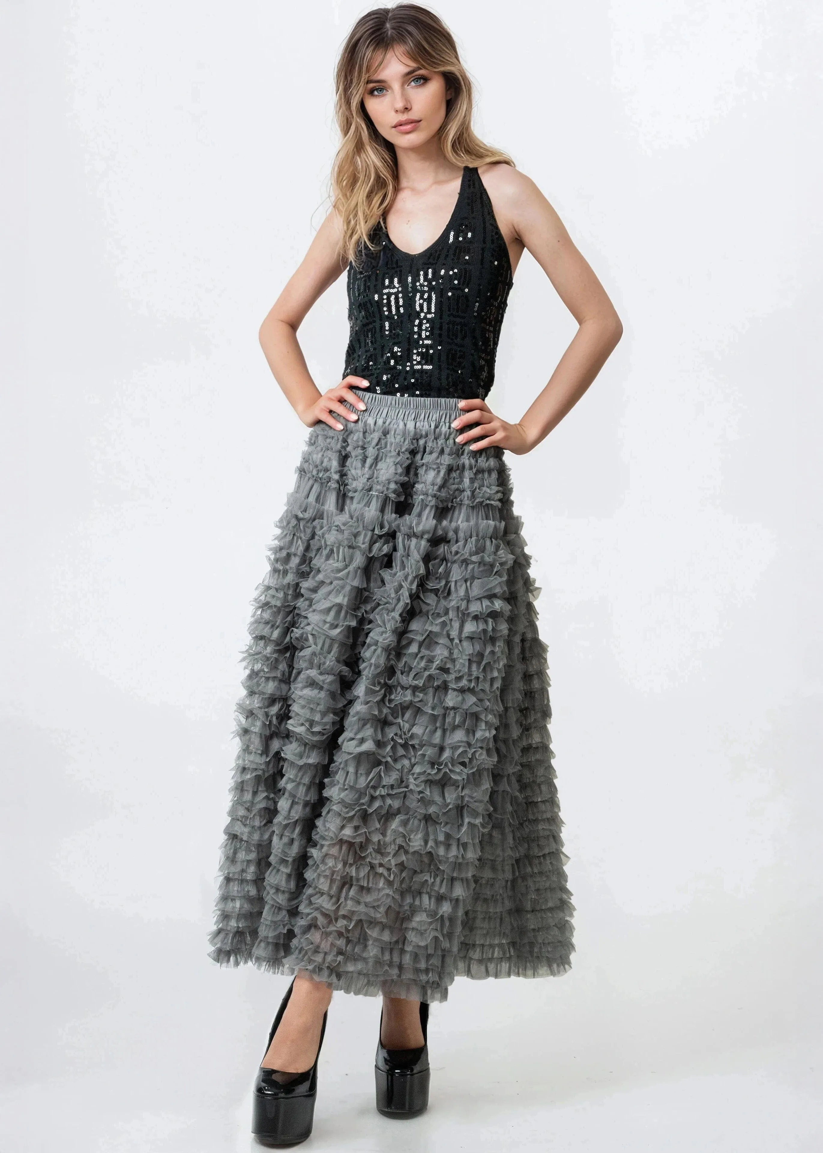 Drama Tulle Ruffle Skirt sold by Kate Hewko product image thumbnail 5