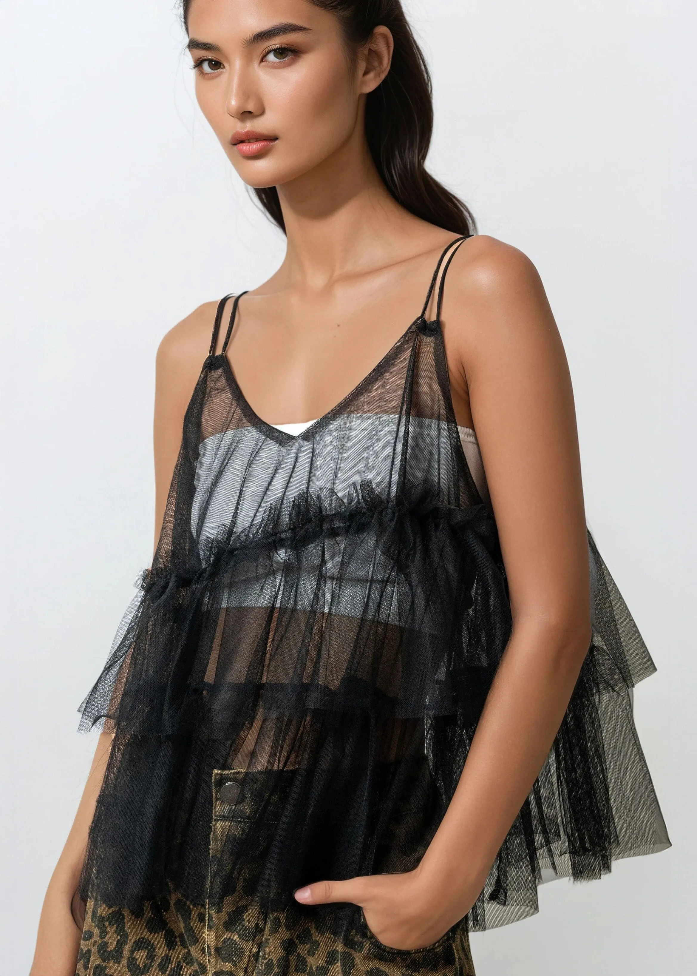 Layered Tulle Tank Top sold by Kate Hewko product image thumbnail 2