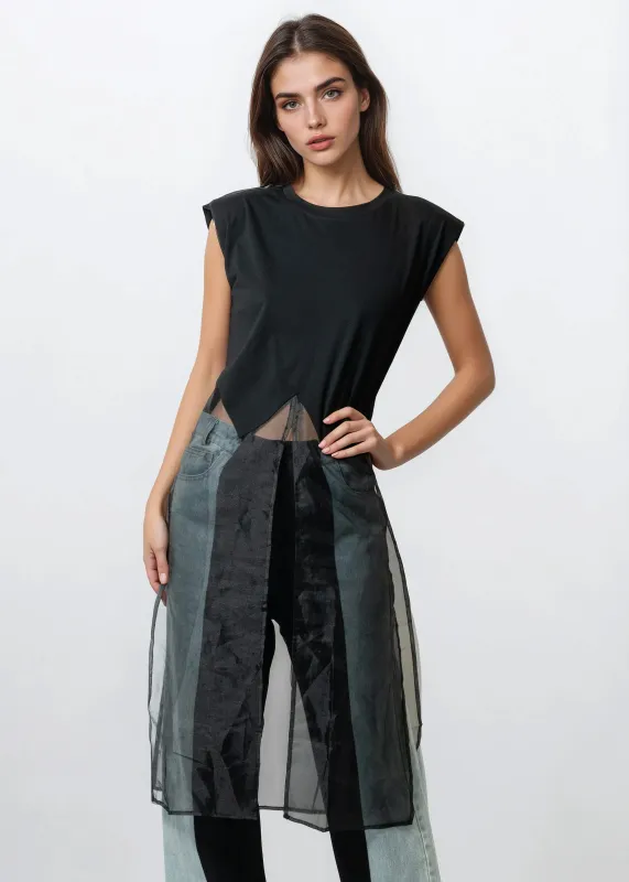 Tulle Hem Padded Tank Top sold by Kate Hewko