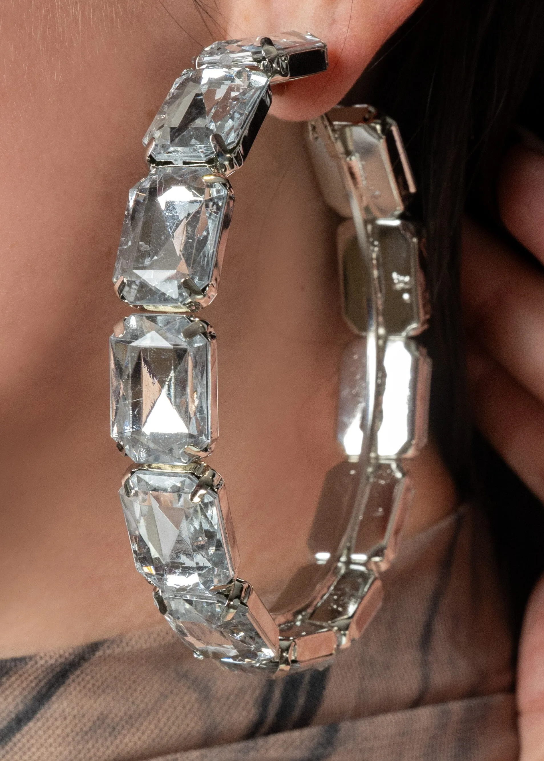 Oversized Gemstone Hoops sold by Kate Hewko product image thumbnail 4