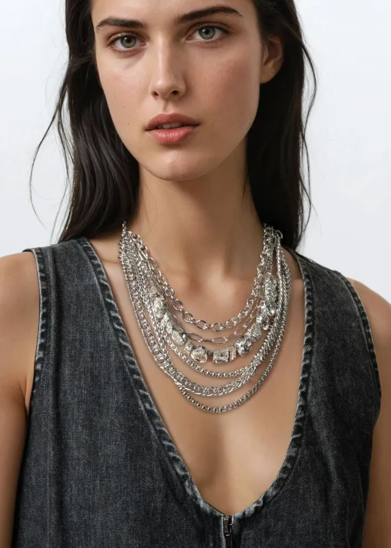 Layered Chain Gemstone Necklace sold by Kate Hewko