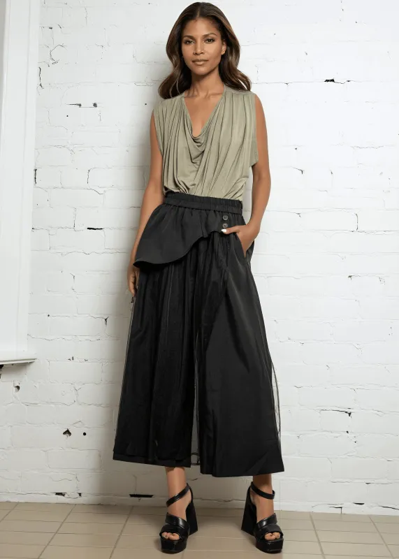 Black Layered Mesh Wide Leg Pants sold by Kate Hewko