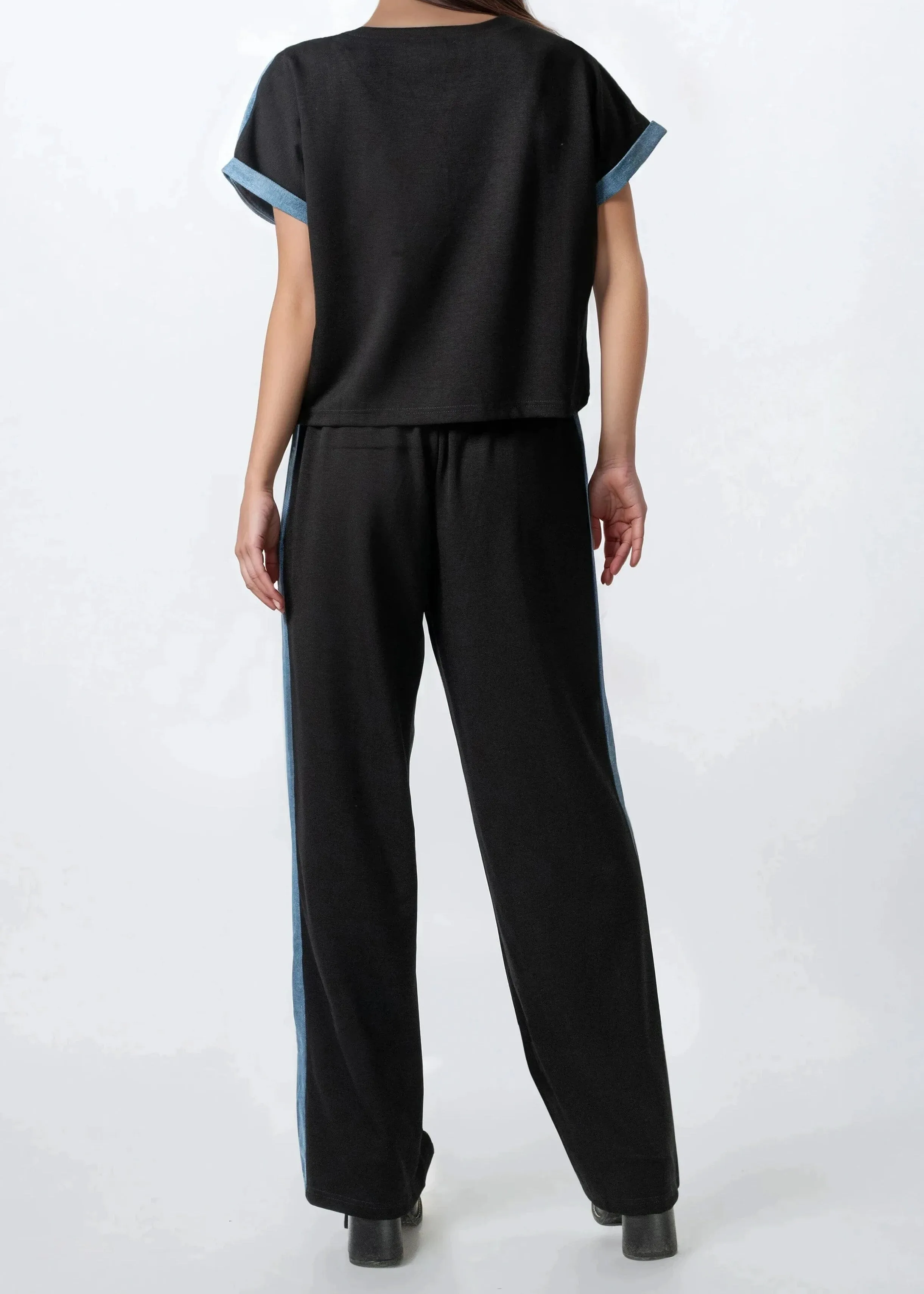 Denim Contrast Stripe Athleisure Set sold by Kate Hewko product image thumbnail 5