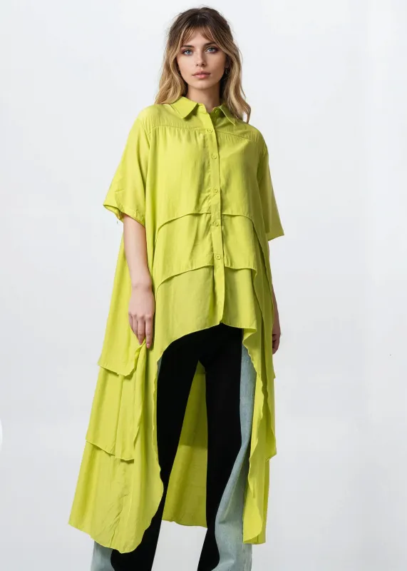 Tiered High Low Button Up Blouse sold by Kate Hewko