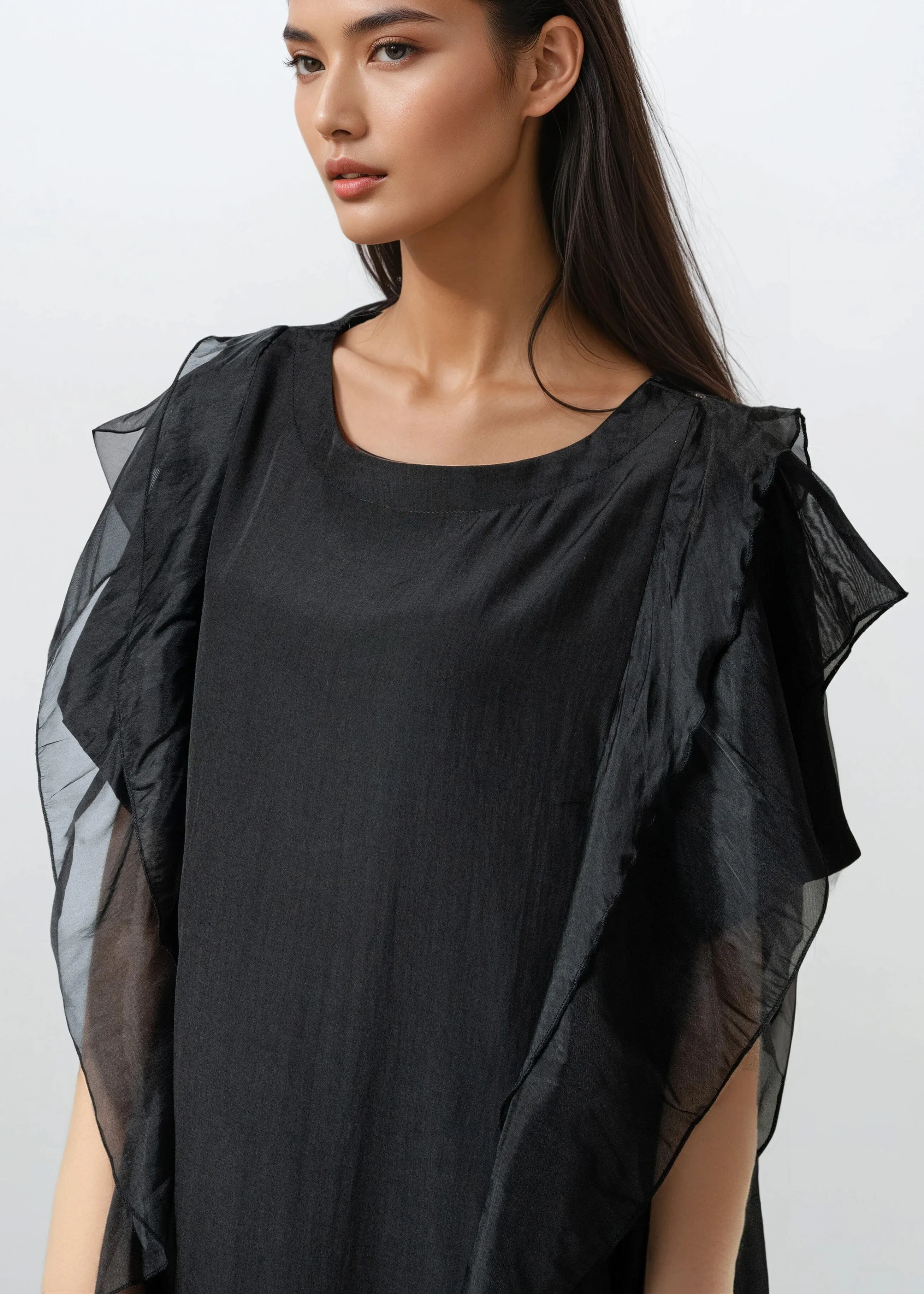 Ruffle Edge Tee Dress sold by Kate Hewko product image thumbnail 4