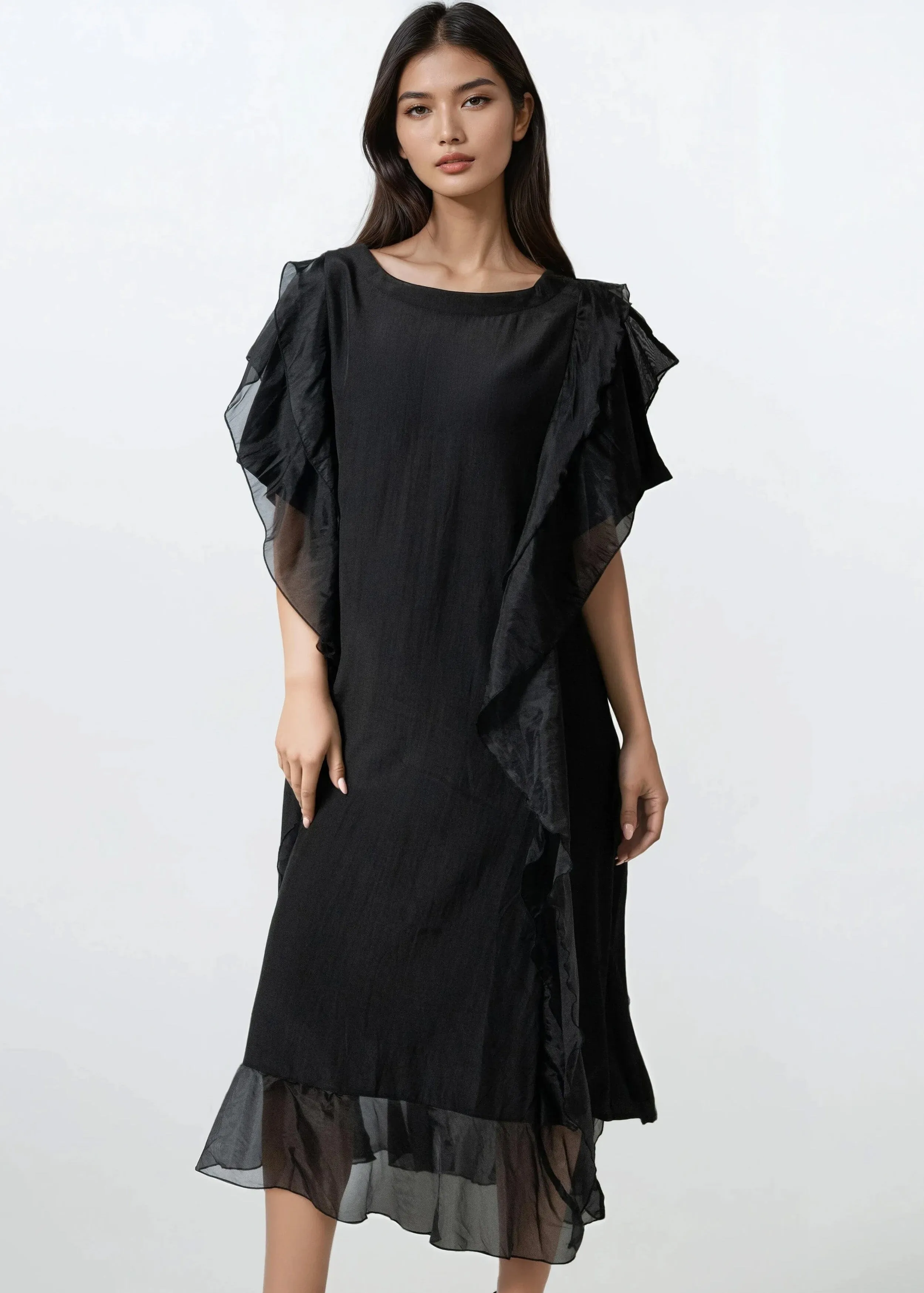Ruffle Edge Tee Dress sold by Kate Hewko product image thumbnail 2