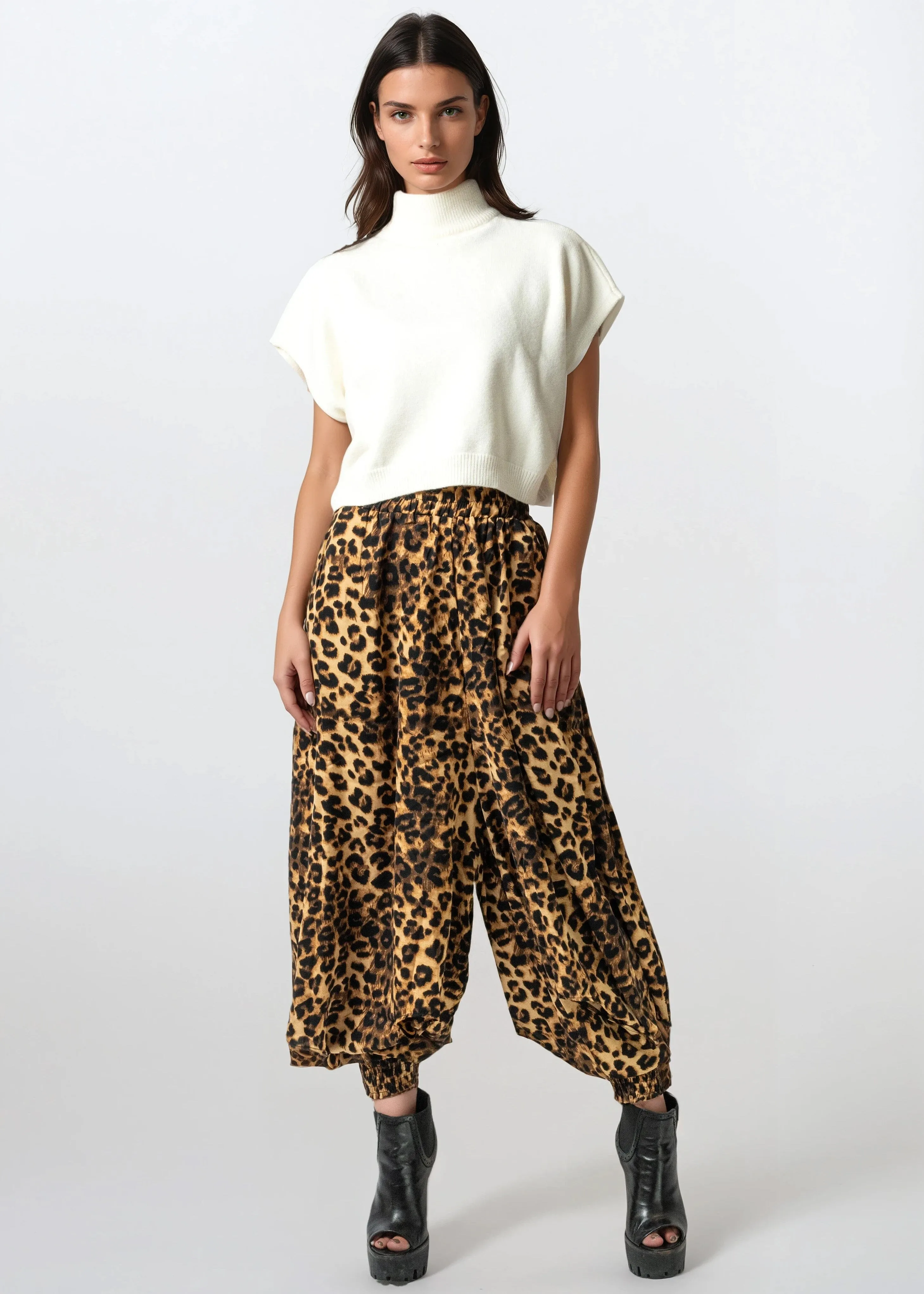 Cuffed Leopard Harem Pants sold by Kate Hewko product image thumbnail 4