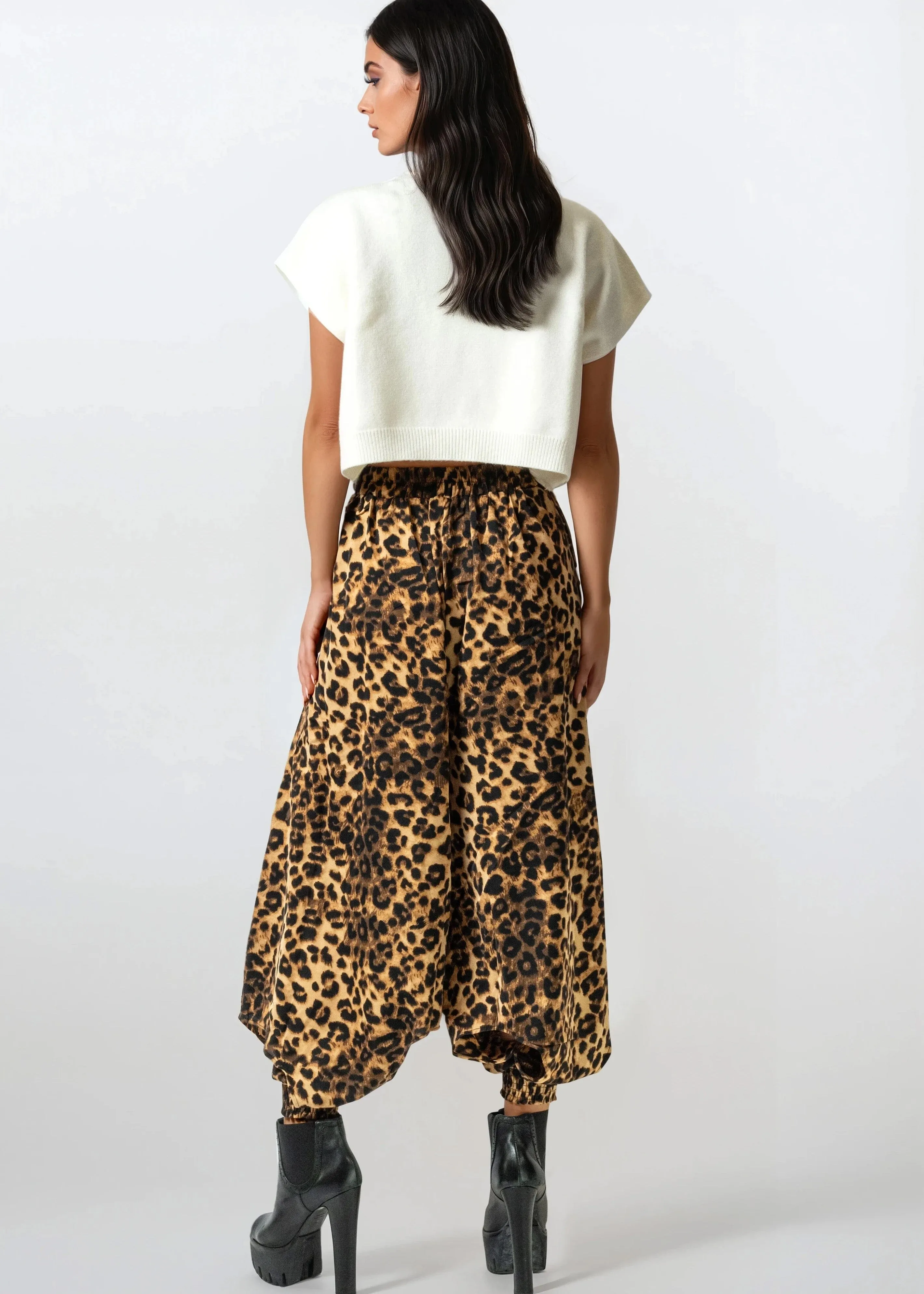 Cuffed Leopard Harem Pants sold by Kate Hewko product image thumbnail 5