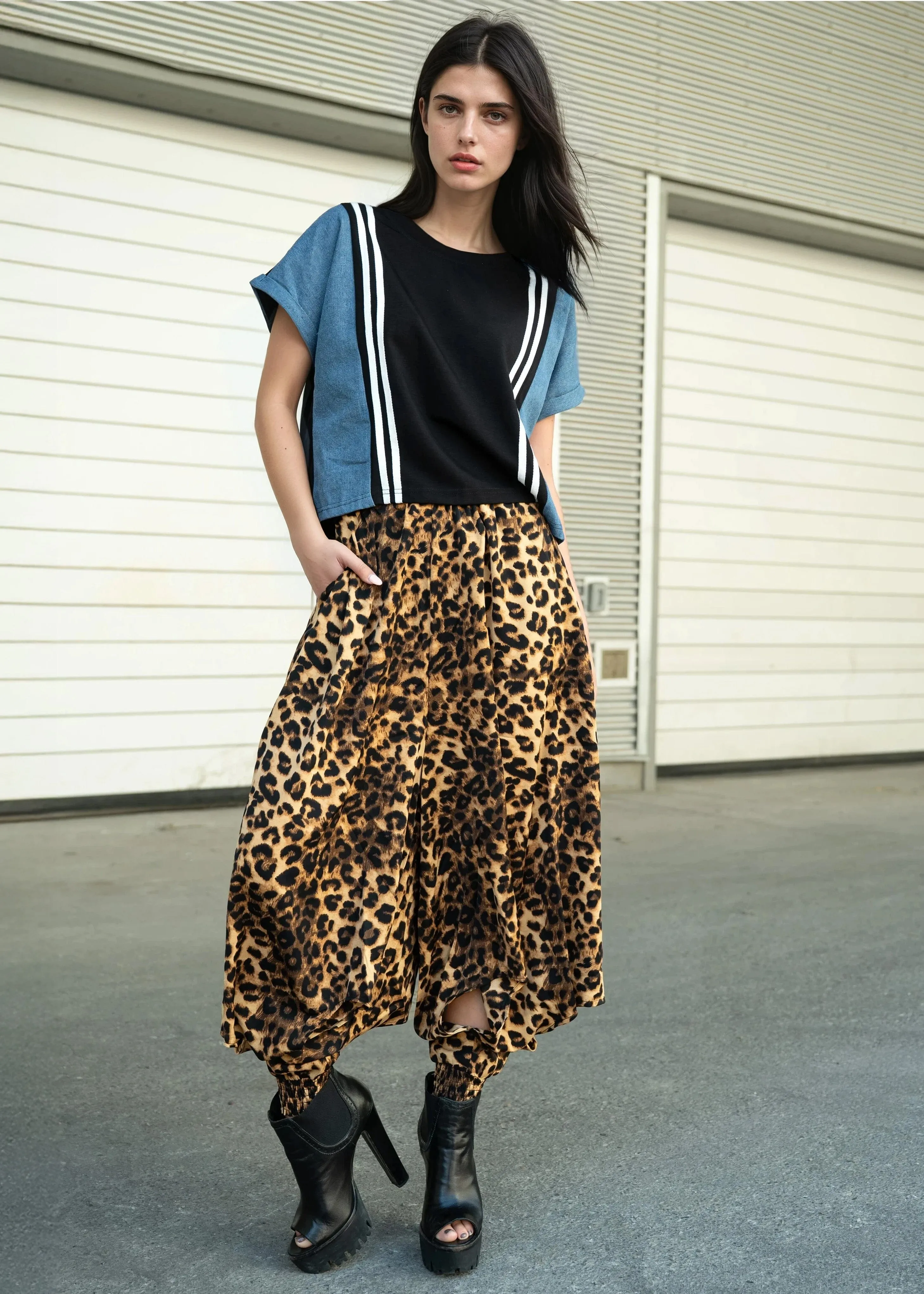 Cuffed Leopard Harem Pants sold by Kate Hewko product image thumbnail 2