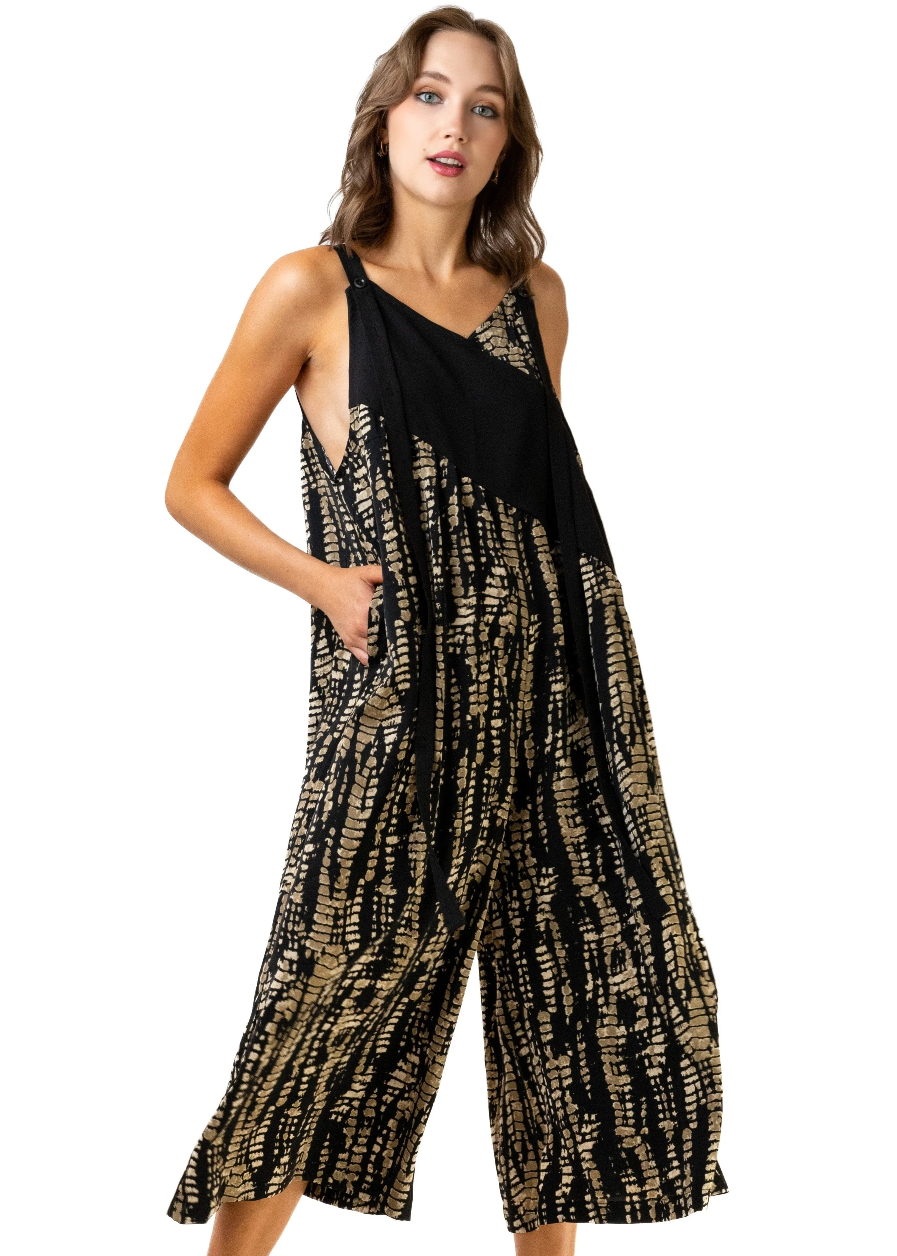 Gold Snake Print Overalls sold by Kate Hewko