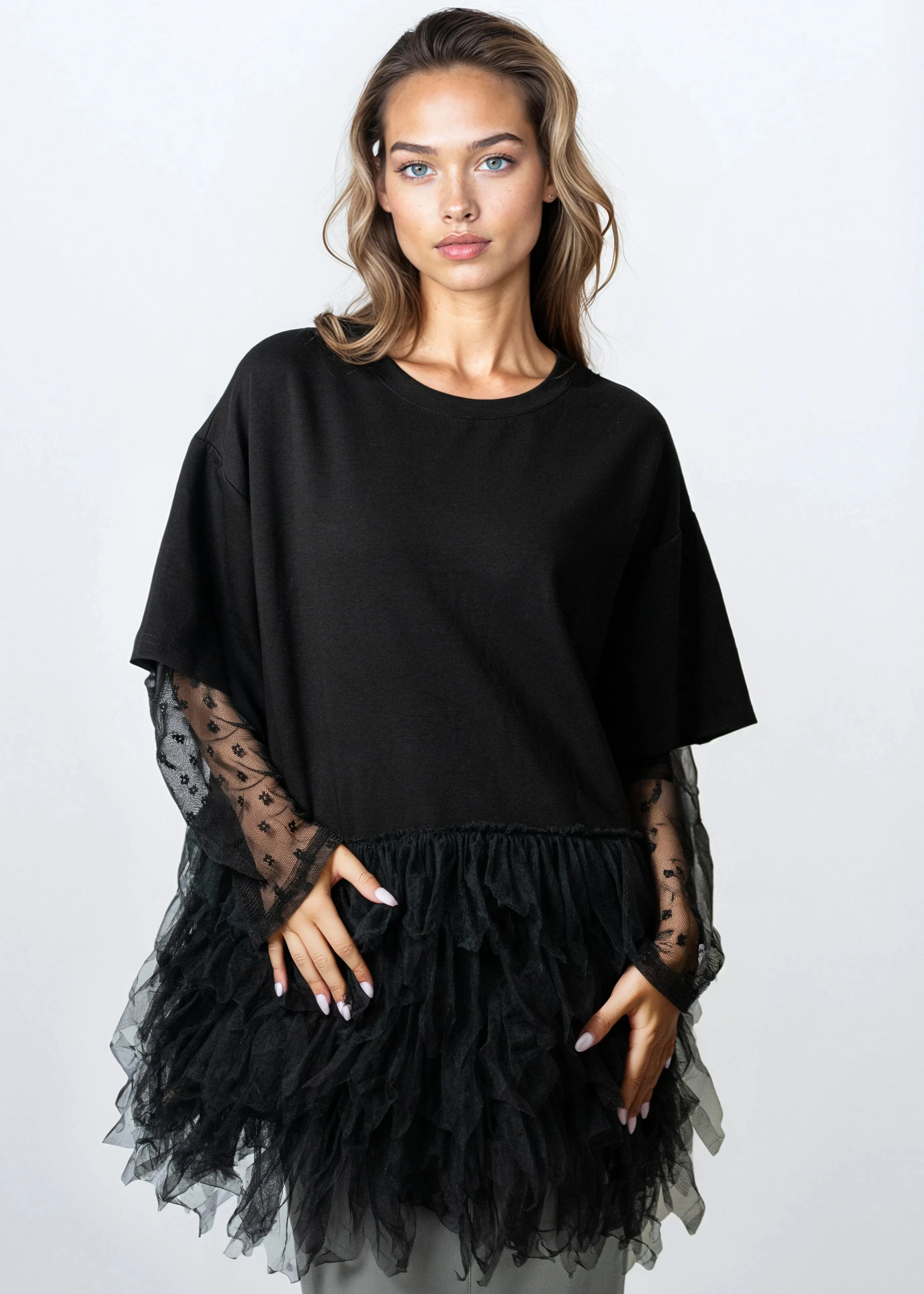 Polka Dot Sleeve Layered Tulle Tunic sold by Kate Hewko product image thumbnail 3
