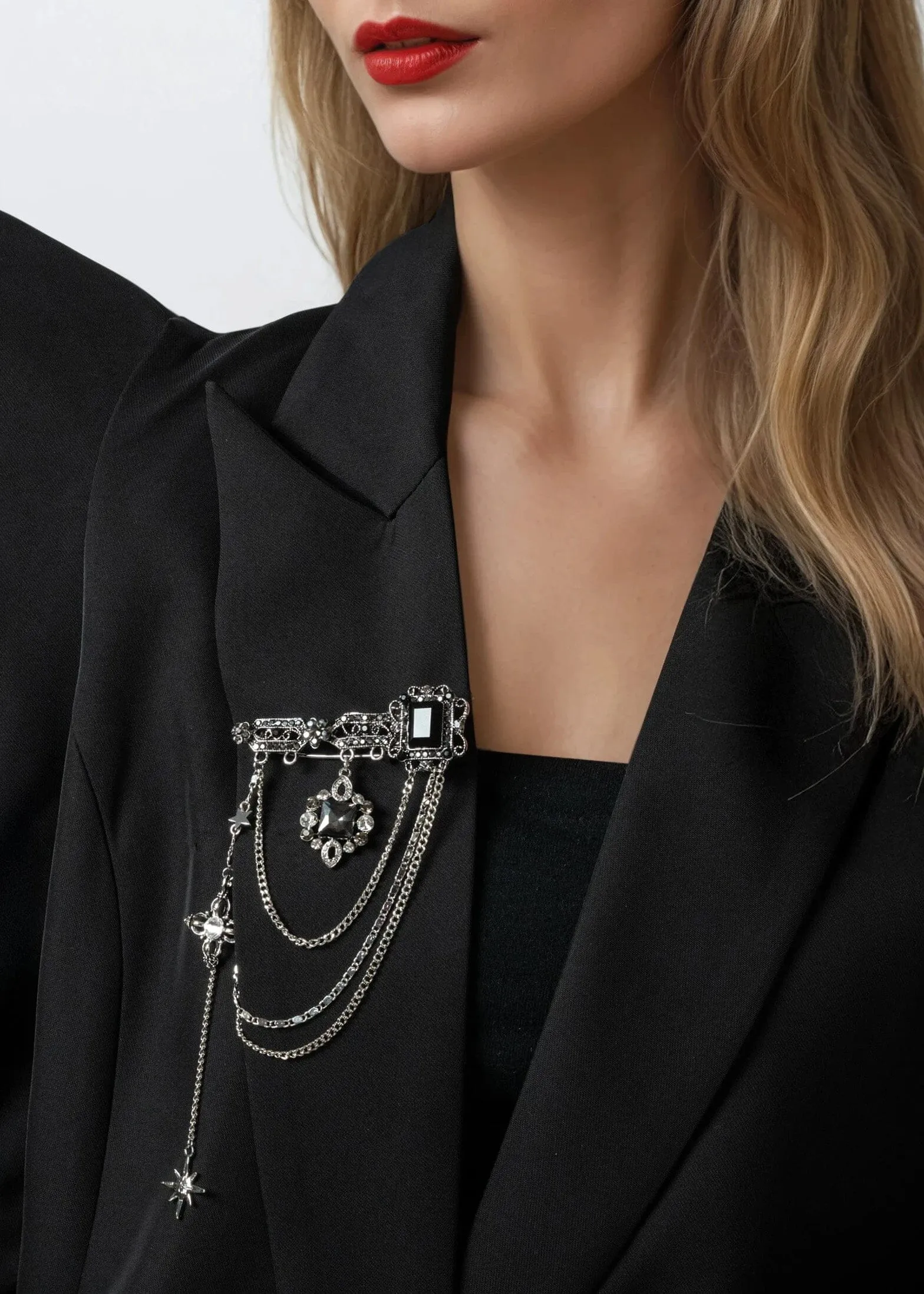 Gothic Layered Chain Brooch sold by Kate Hewko product image thumbnail 3