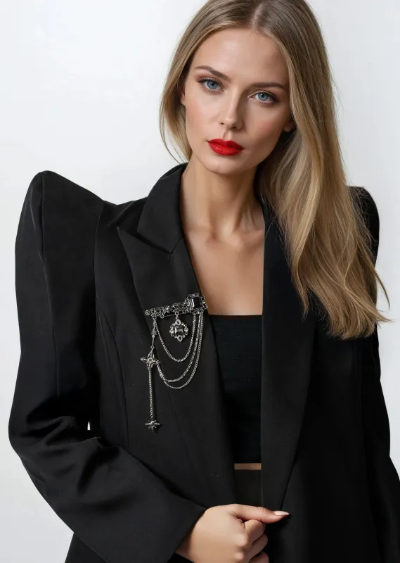 Gothic Layered Chain Brooch sold by Kate Hewko