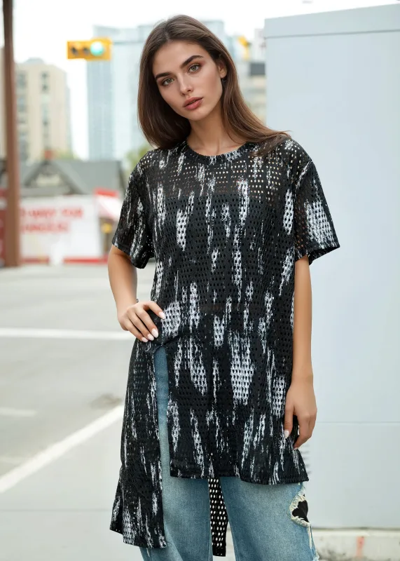 Shredded Edge Mesh Tee sold by Kate Hewko
