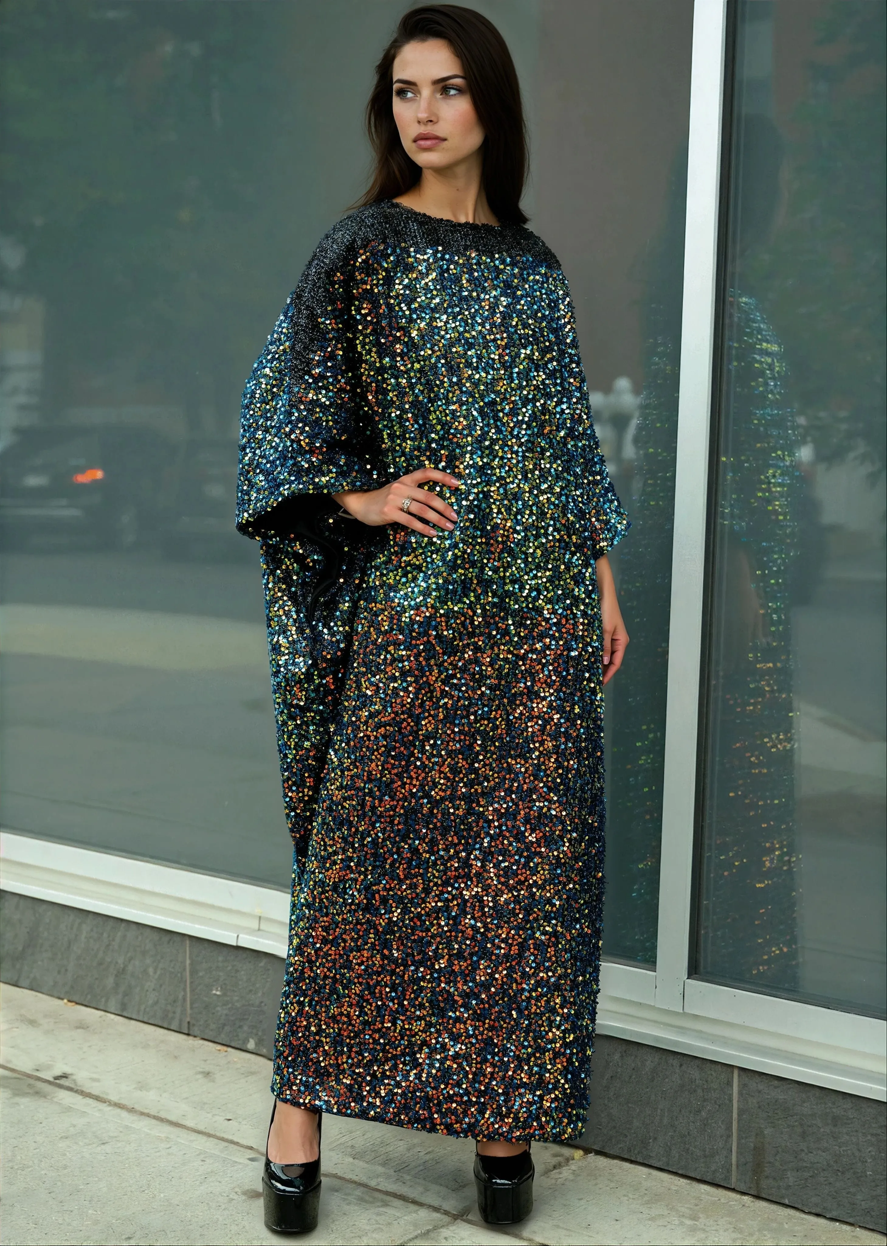 Sequin Storm Kaftan sold by Kate Hewko