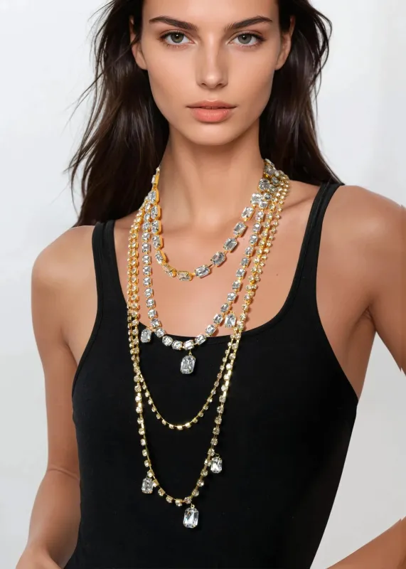 Gemstone Drip Layered Chain Necklace sold by Kate Hewko