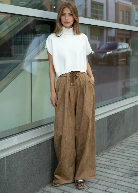 Faux Suede Drawstring Trouser sold by Kate Hewko