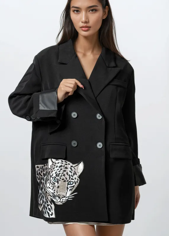 Leopard Head Embroidered Blazer sold by Kate Hewko