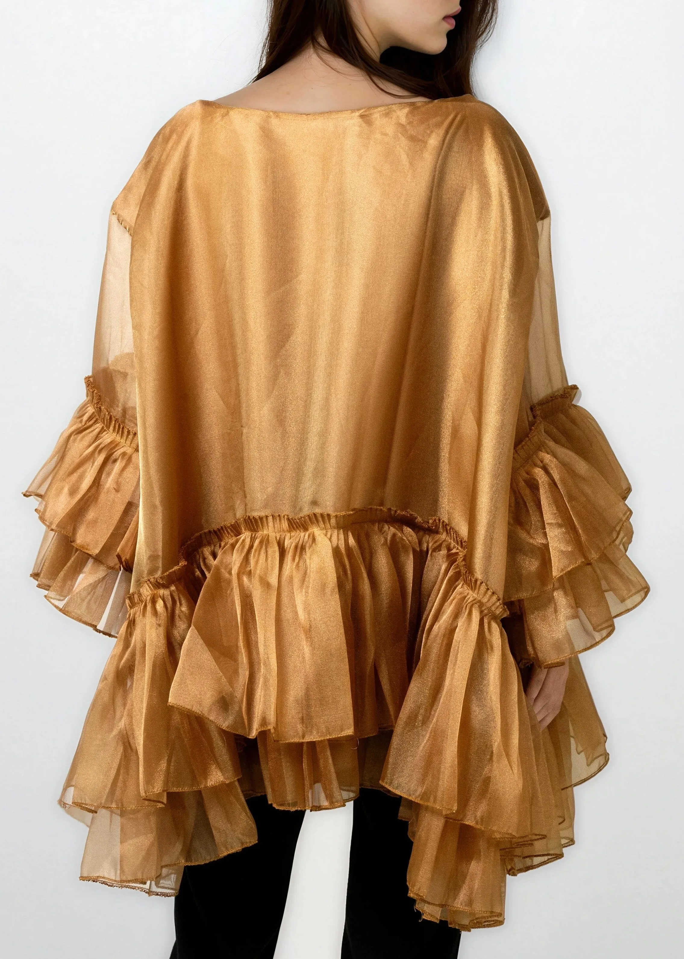 Gold Metallic Ruffle Tunic sold by Kate Hewko product image thumbnail 4