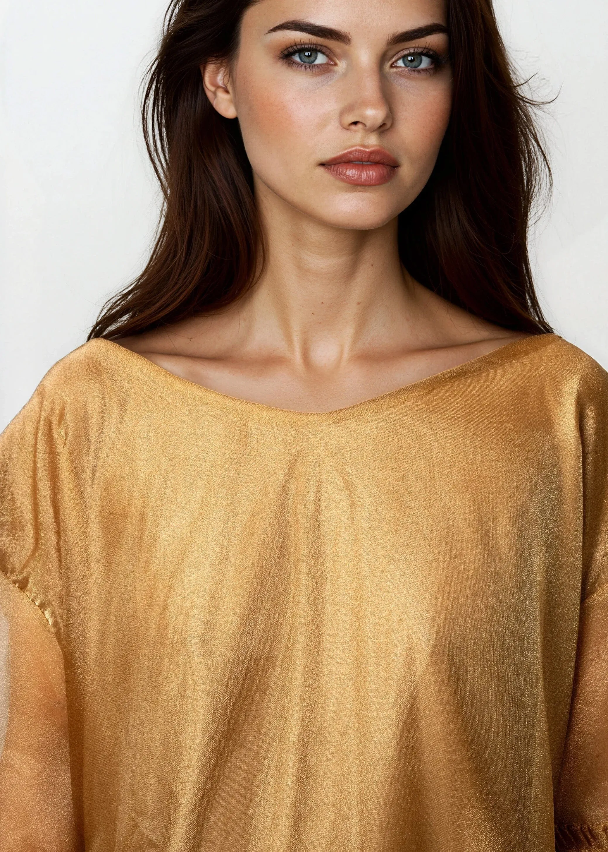 Gold Metallic Ruffle Tunic sold by Kate Hewko product image thumbnail 5