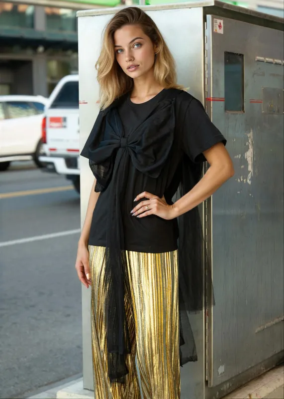 Tulle Bow Drama Tee sold by Kate Hewko