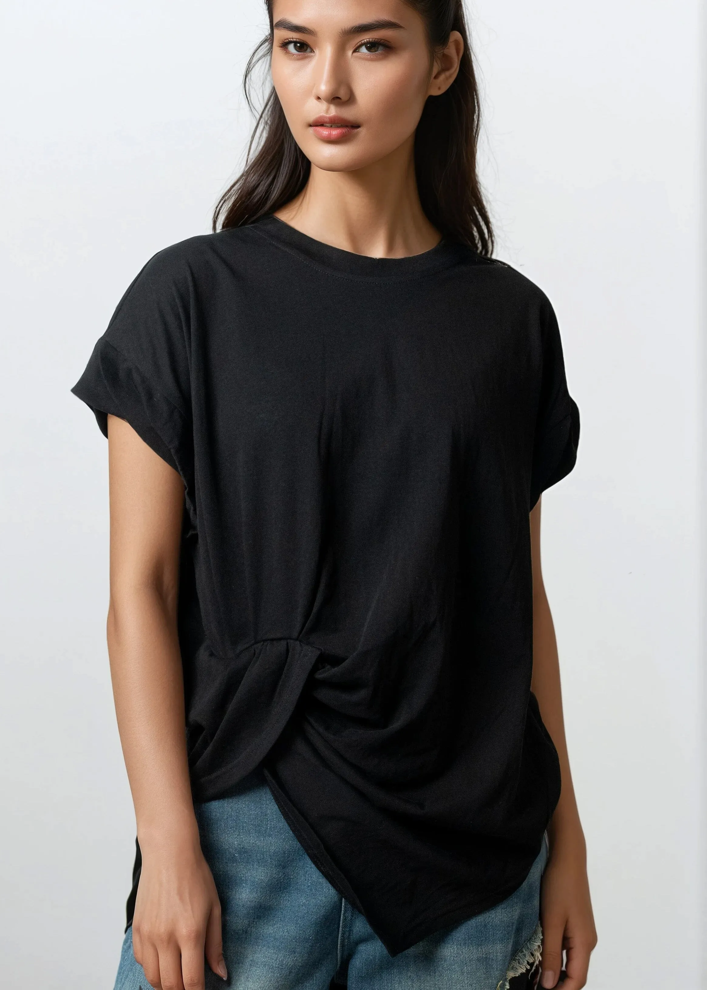 Twist Front Draped Tee sold by Kate Hewko product image thumbnail 4