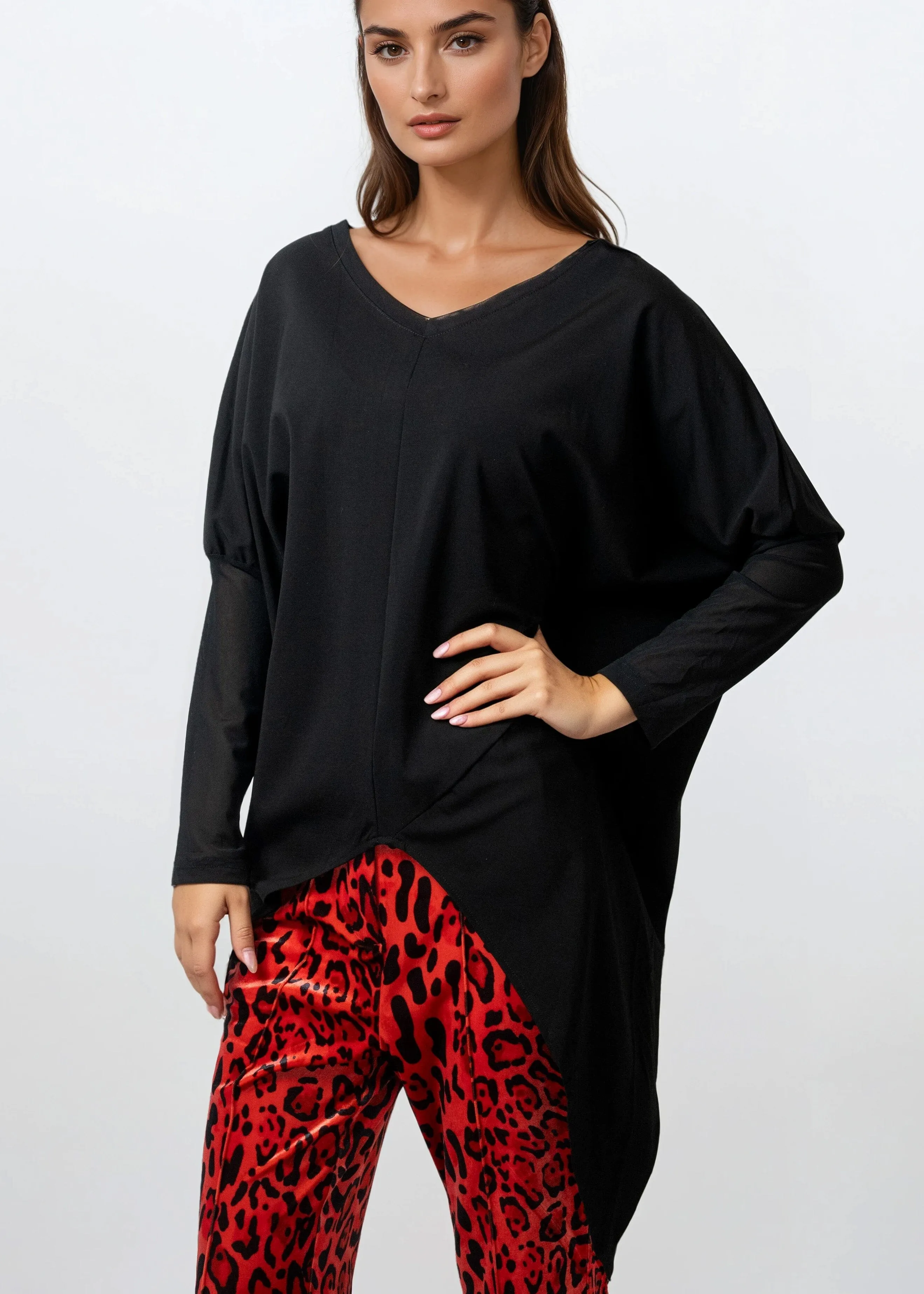 Mesh Trim High Low Tunic sold by Kate Hewko product image thumbnail 2