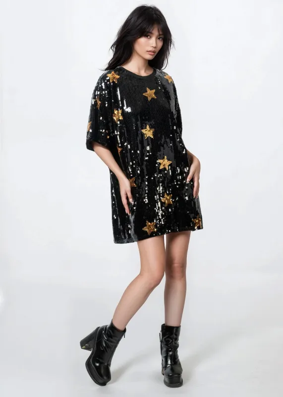 Sequin Star Tee Dress sold by Kate Hewko
