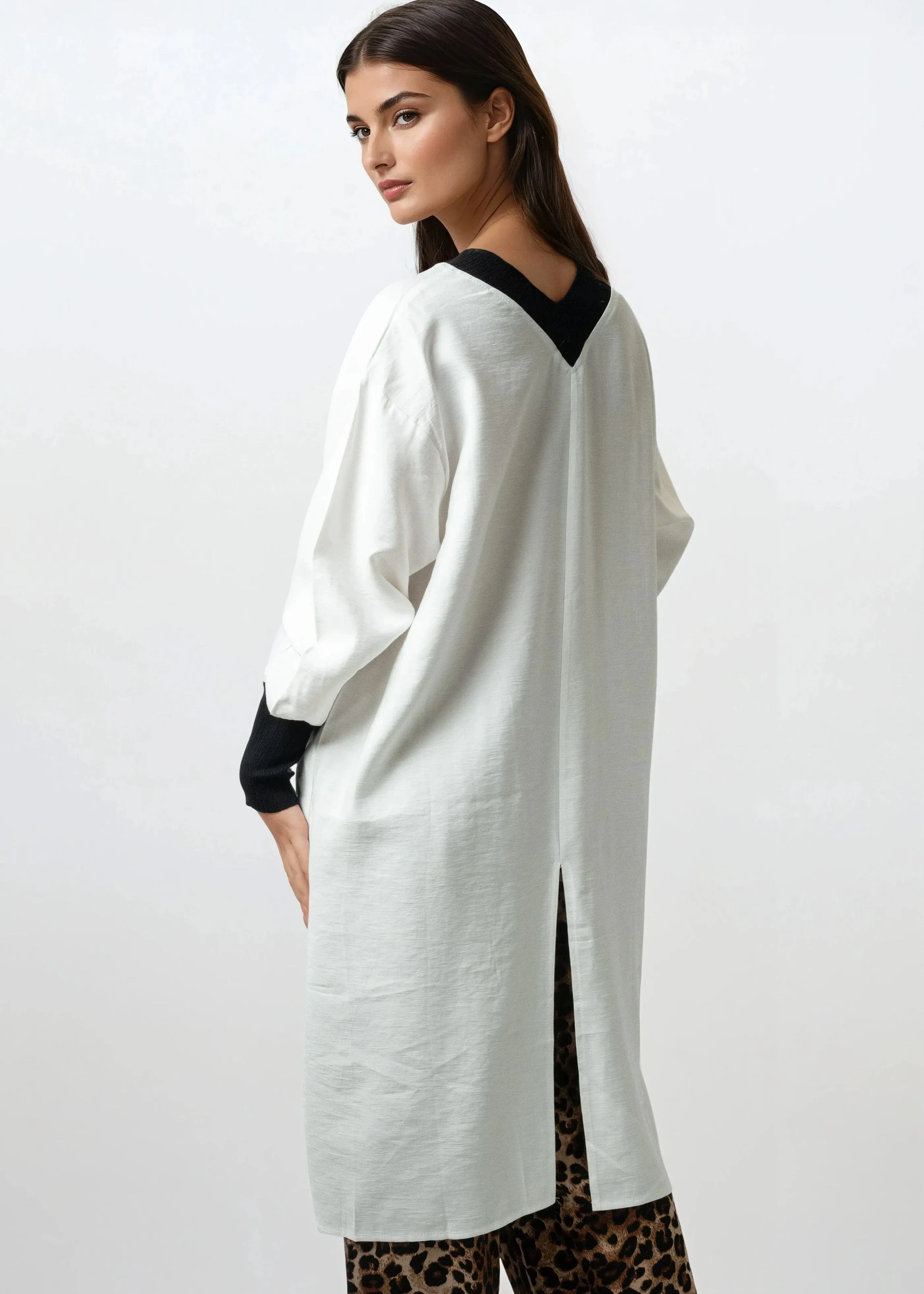 Contrast Trimmed High Low Tunic sold by Kate Hewko product image thumbnail 3