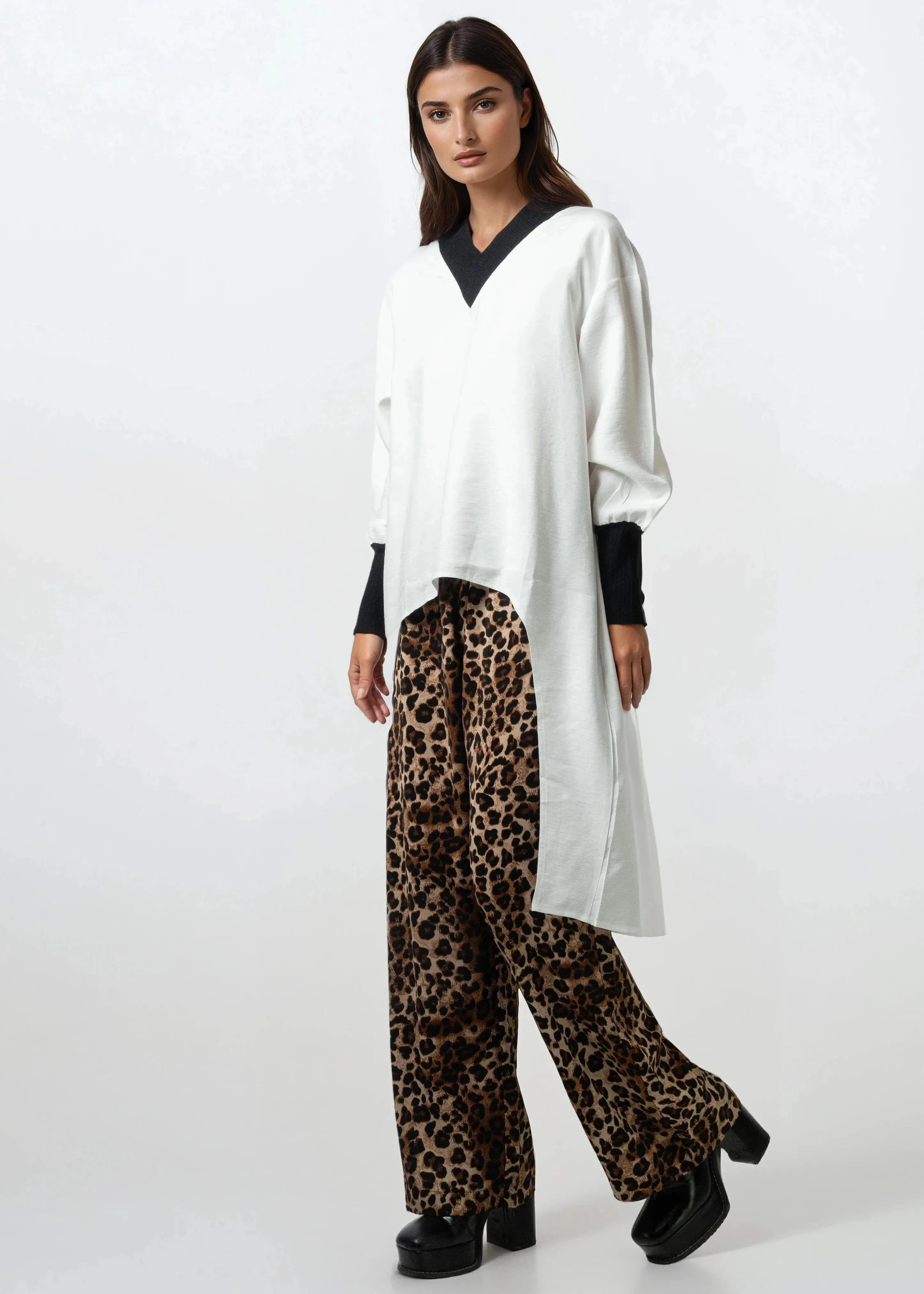 Contrast Trimmed High Low Tunic sold by Kate Hewko product image thumbnail 2