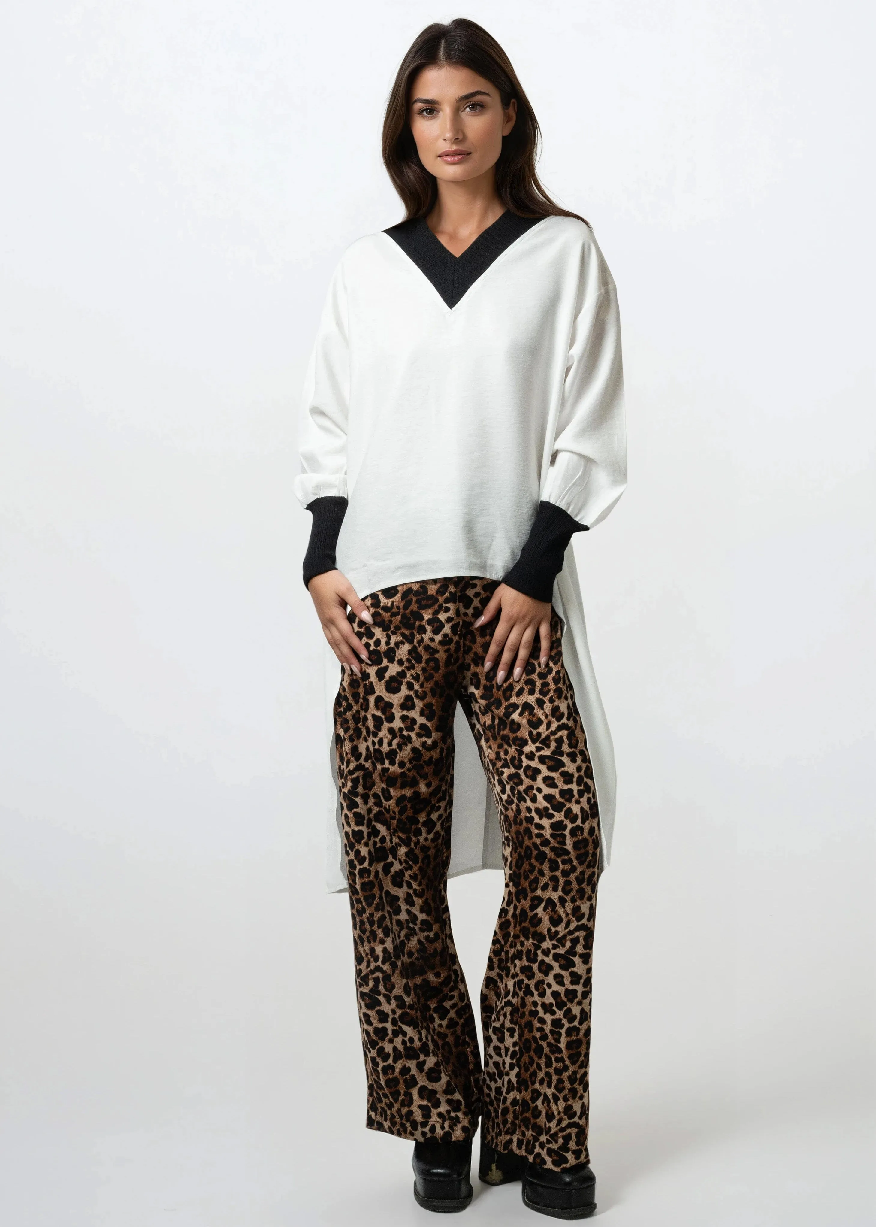 Contrast Trimmed High Low Tunic sold by Kate Hewko product image thumbnail 4