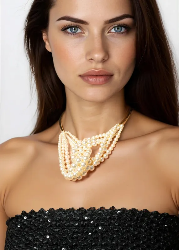 Gold Pearl Knotted Choker sold by Kate Hewko