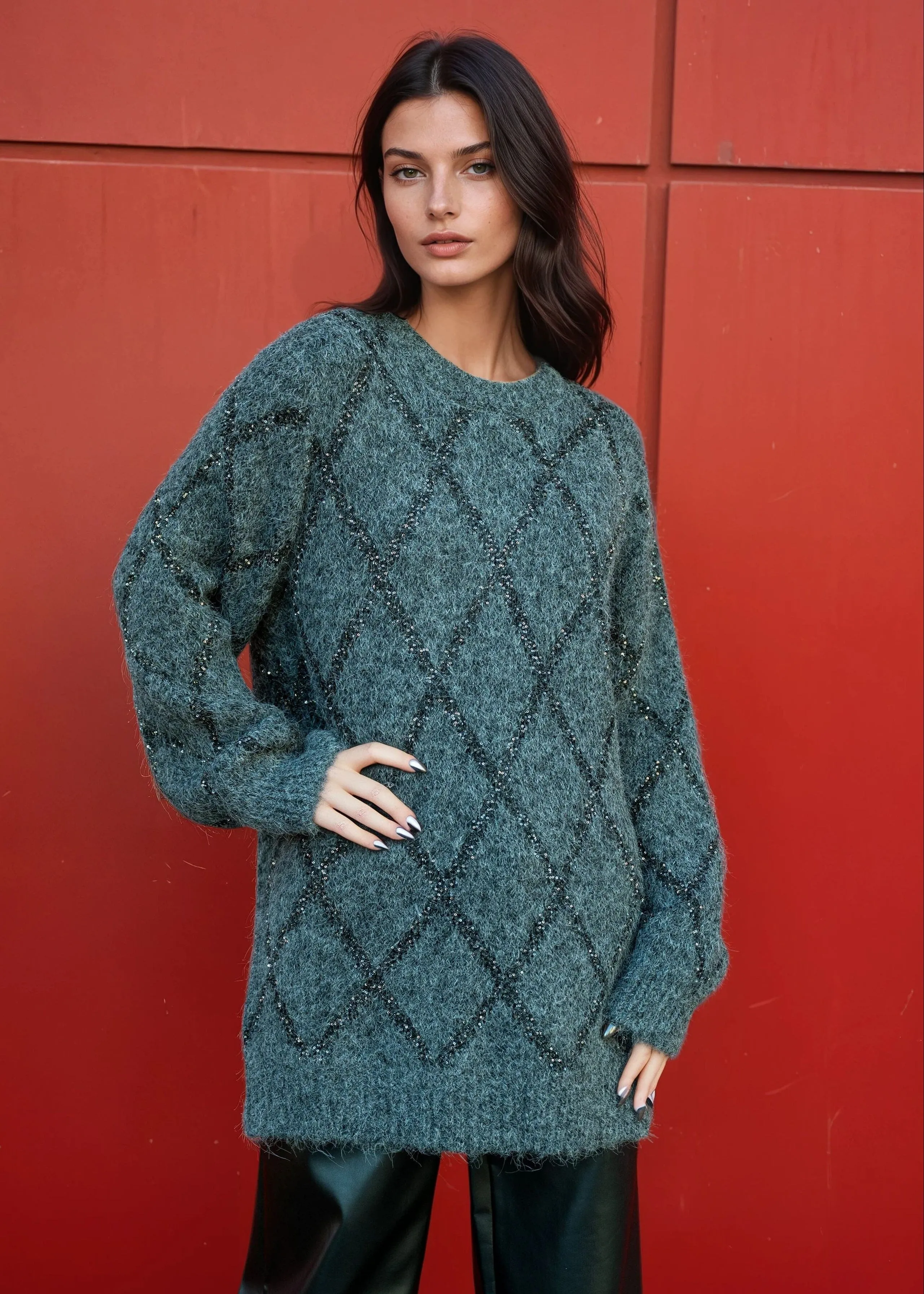 Sparkle Diamond Knit Sweater sold by Kate Hewko product image thumbnail 2