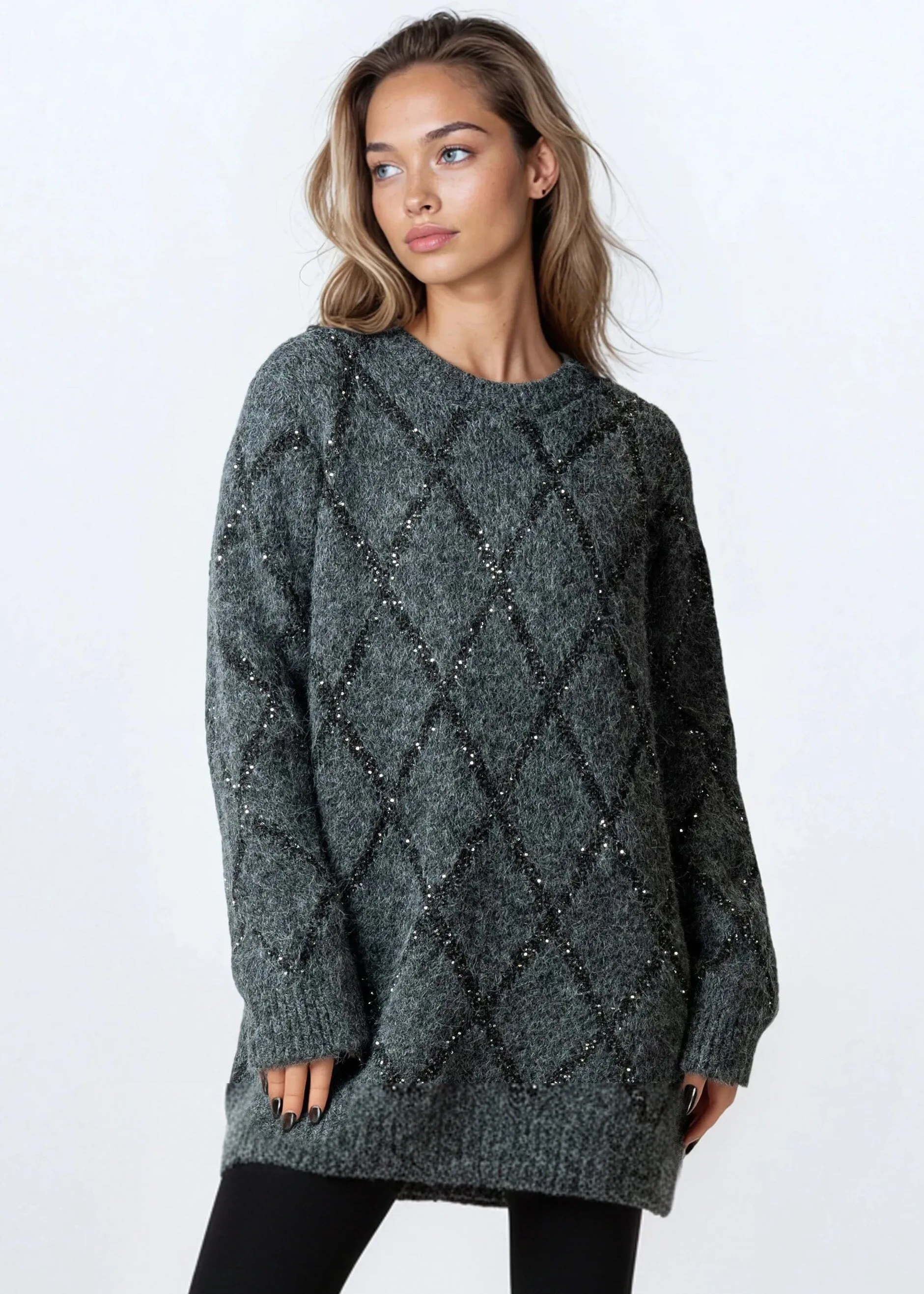 Sparkle Diamond Knit Sweater sold by Kate Hewko product image thumbnail 3