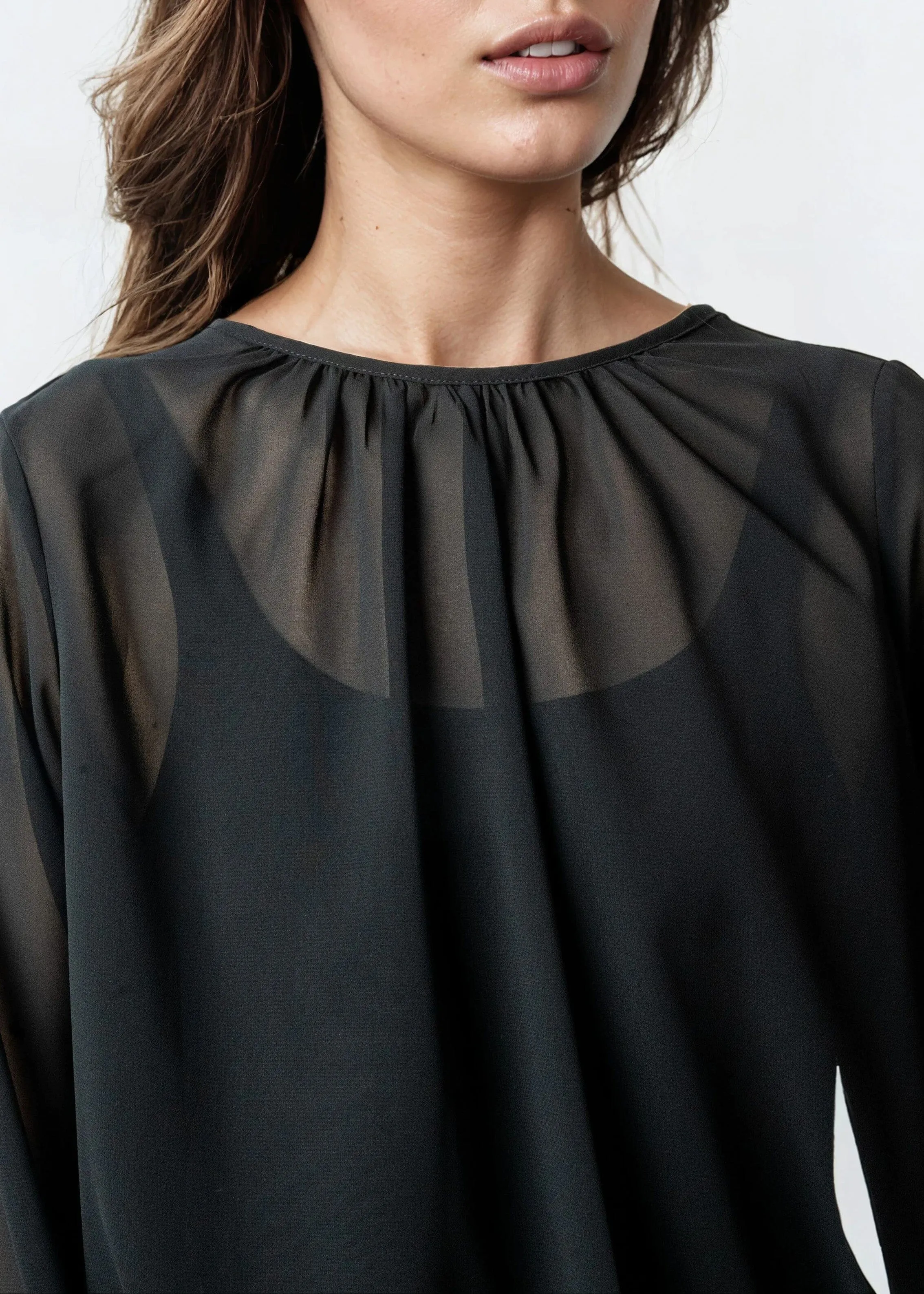 High Low Bell Sleeve Sheer Blouse sold by Kate Hewko product image thumbnail 5