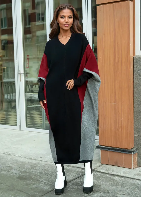 Colorblock Batwing Sweater Dress made by Kate Hewko