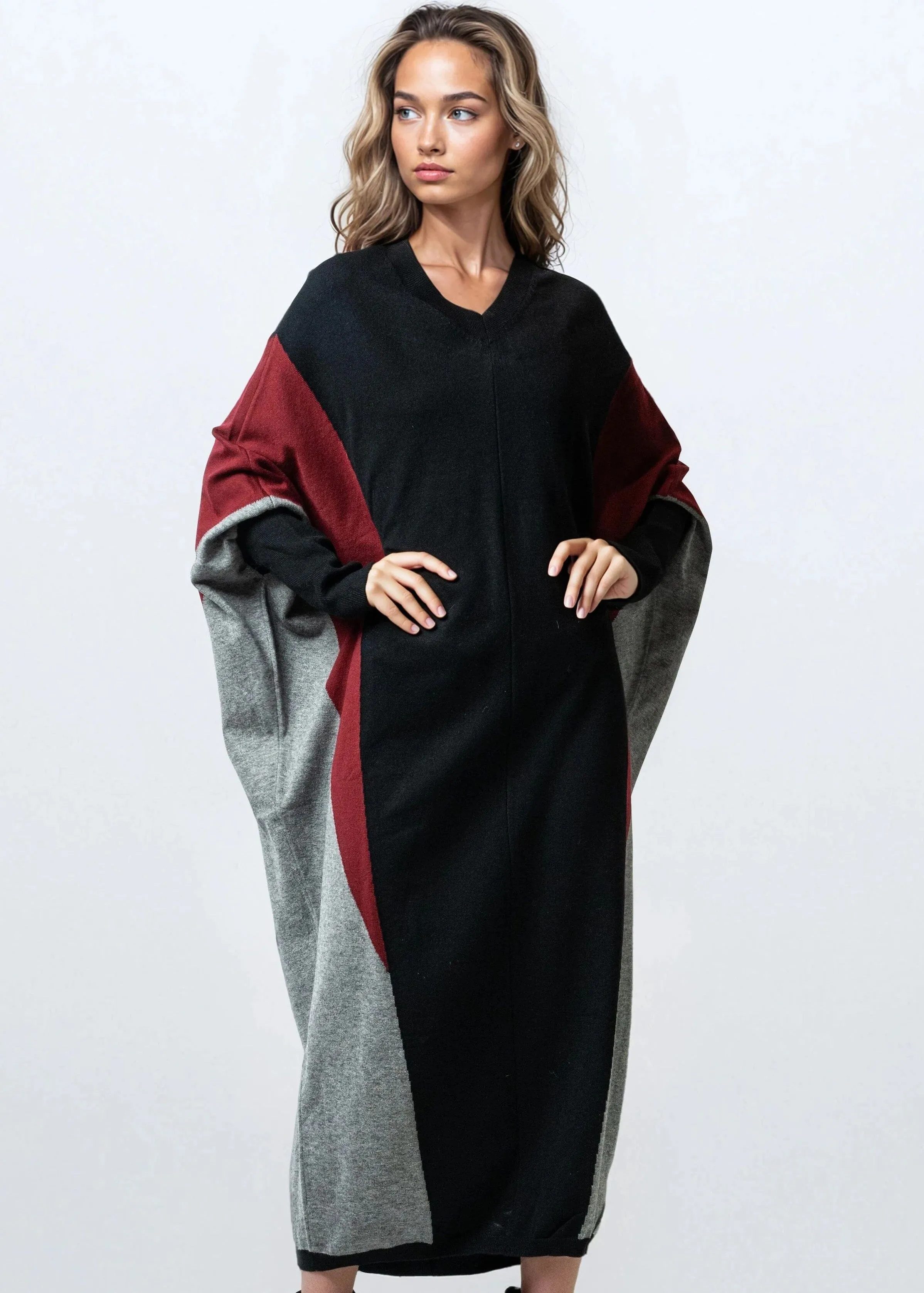 Colorblock Batwing Sweater Dress sold by Kate Hewko product image thumbnail 2