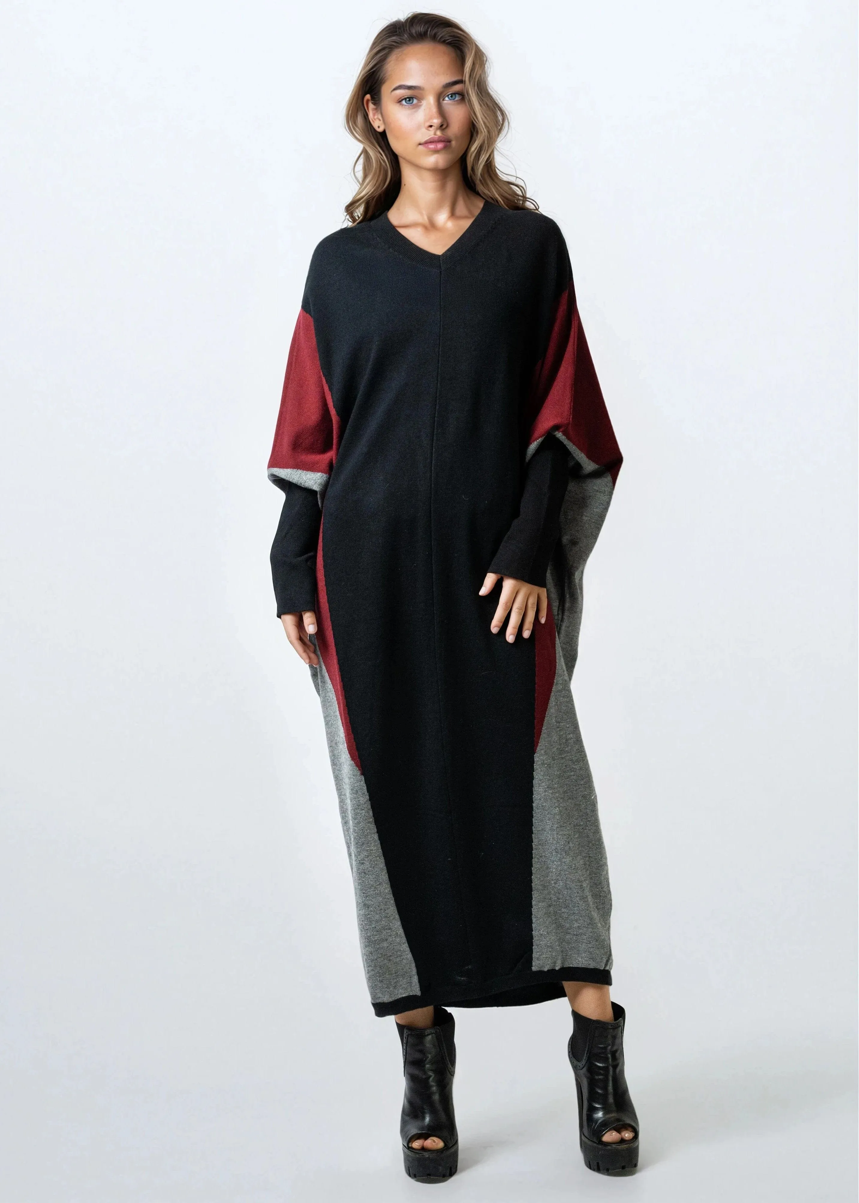 Colorblock Batwing Sweater Dress sold by Kate Hewko product image thumbnail 4