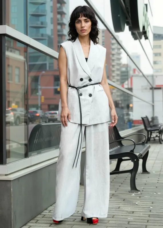 Belted Blazer Vest Pant Suit sold by Kate Hewko
